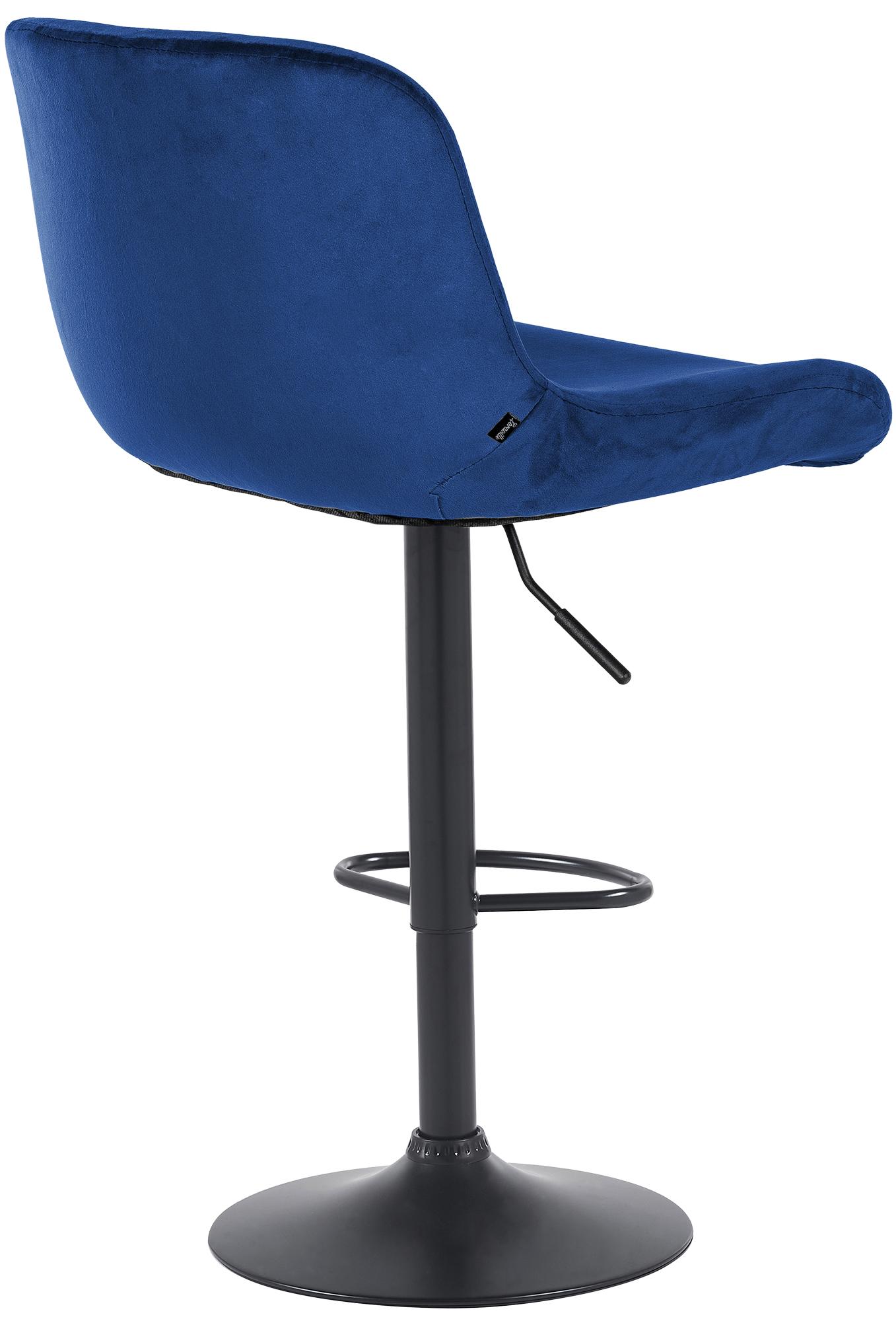 Barhocker Solon Schwarz Samt, blau