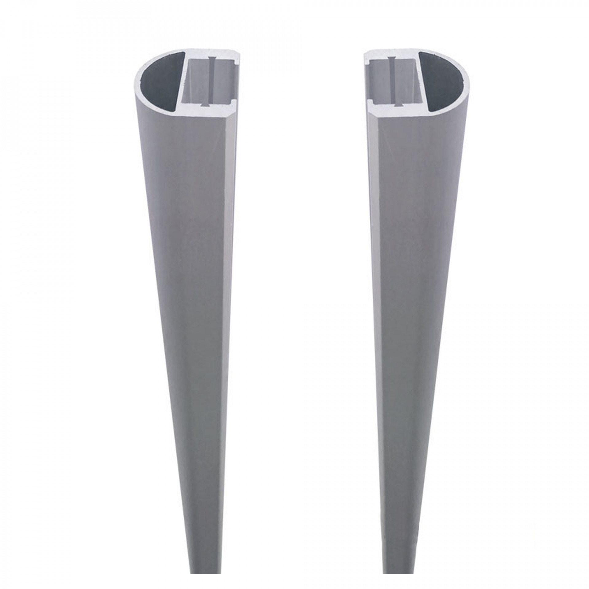 RUDE-Systemglas Universalleisten, für Steckzaunsysteme SILBER, SET á 2 Leisten, 175 cm, inkl. Dichtung