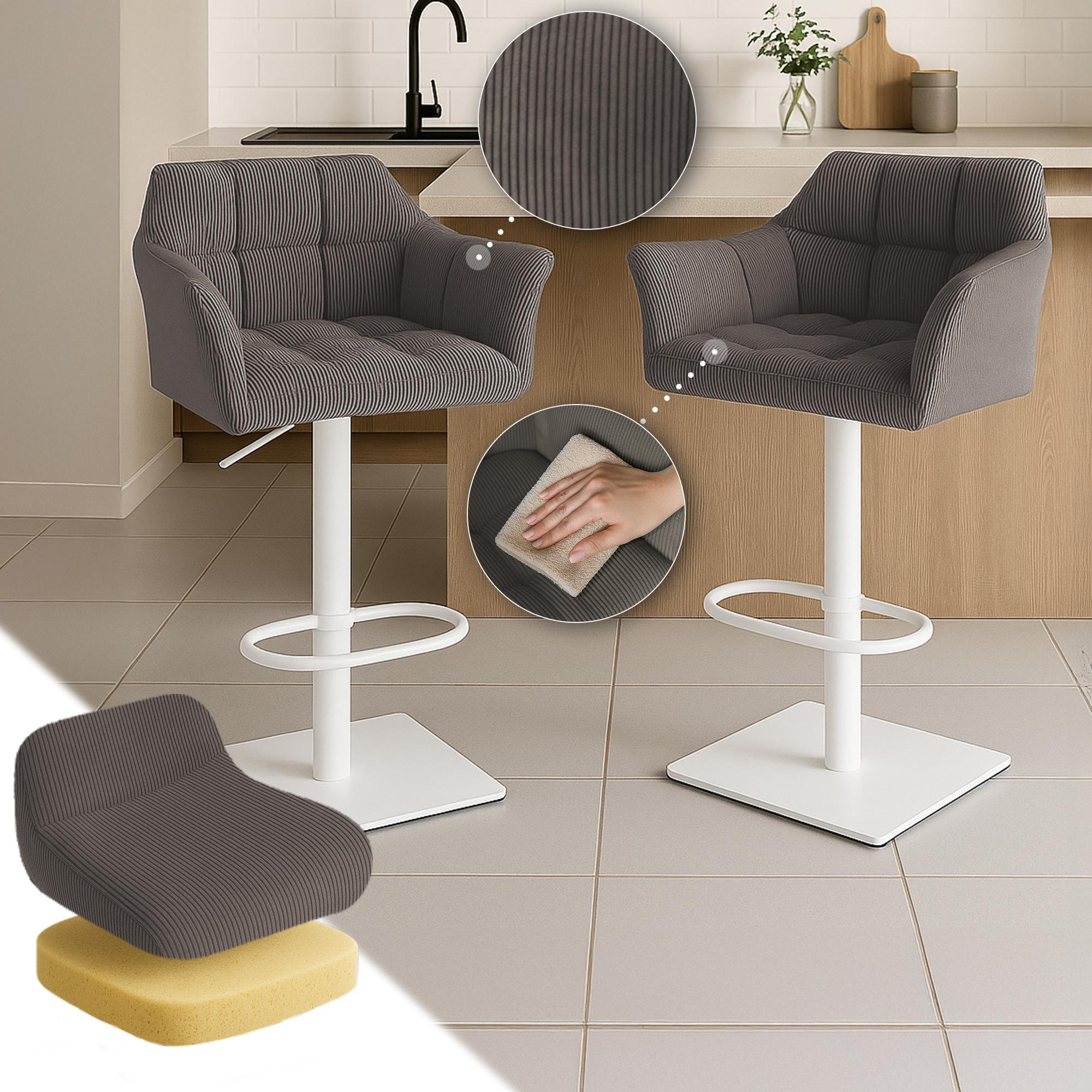Barhocker Damaso W Cord, taupe