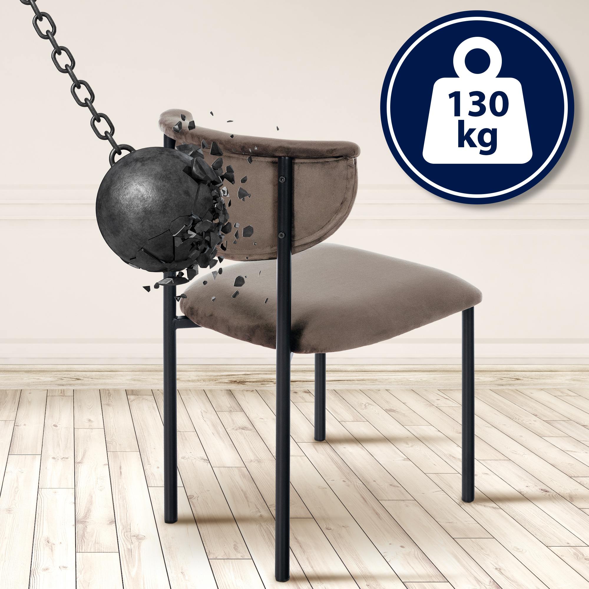 Besucherstuhl Gambell Samt, braun