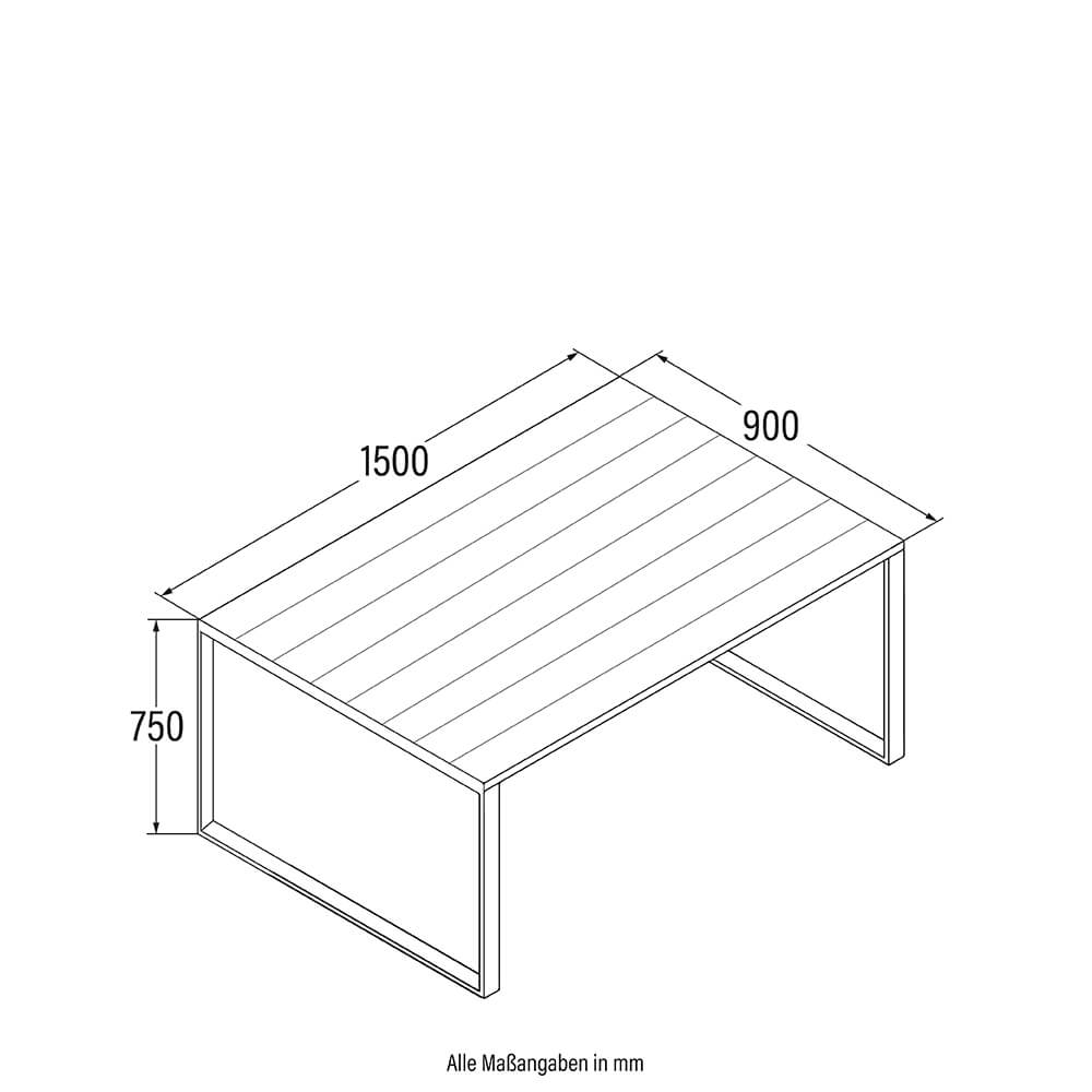 Gartentisch in Holzoptik CANTOS - 150 x 90 cm