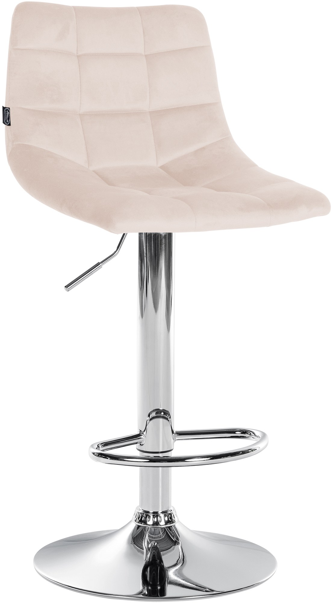 Barhocker Jerry Samt chrom, beige