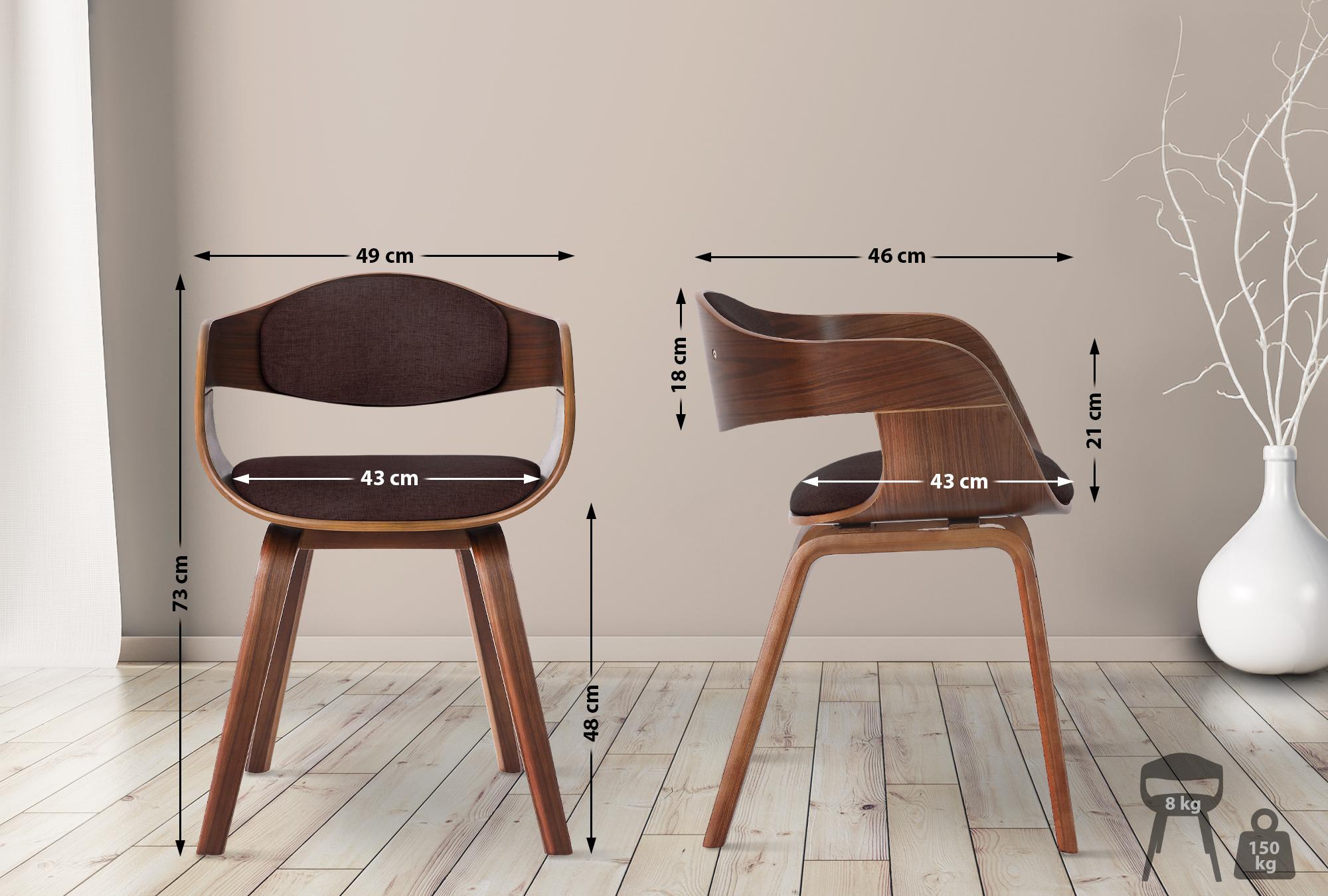 Besucherstuhl Kingston Stoff, walnuss/braun