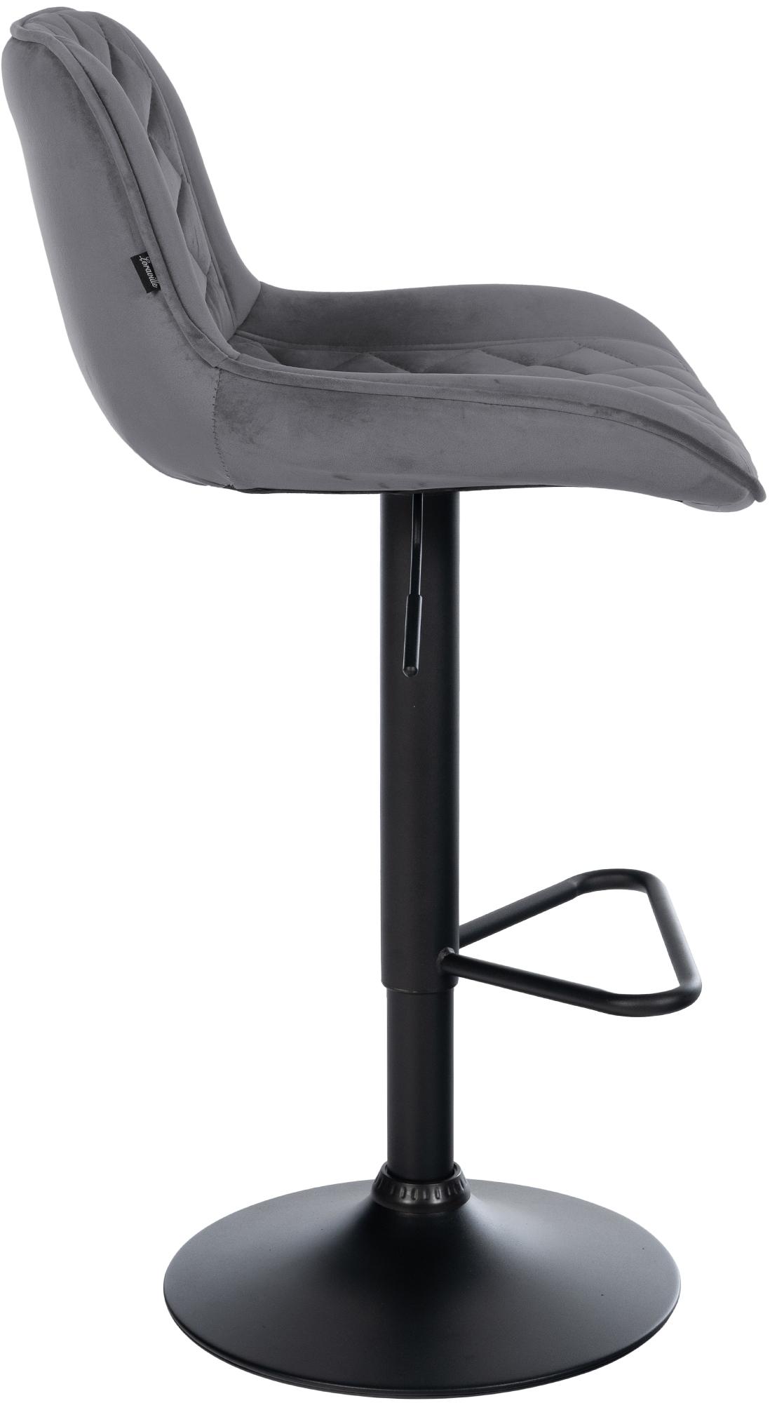 Barhocker Kasson Samt, dunkelgrau