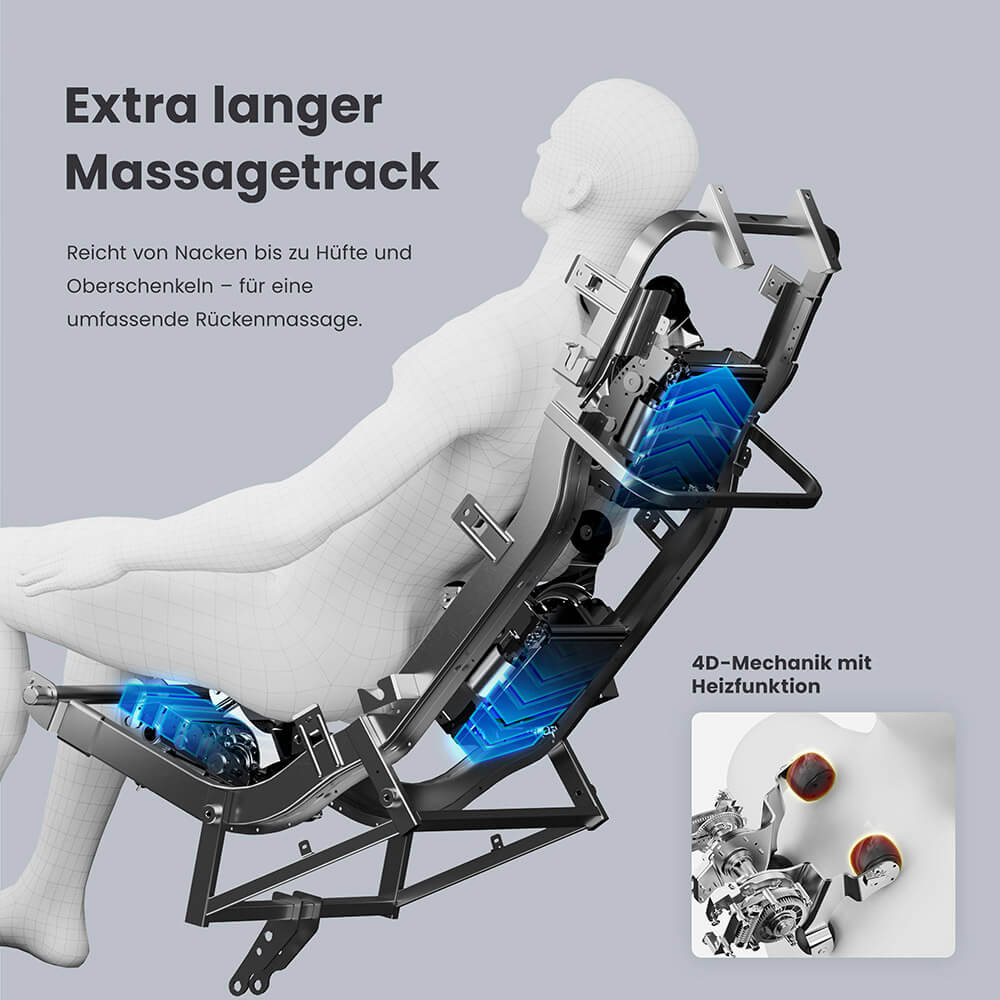 Massagesessel ALVINA mit Premium Webstoffpolsterung - Grau