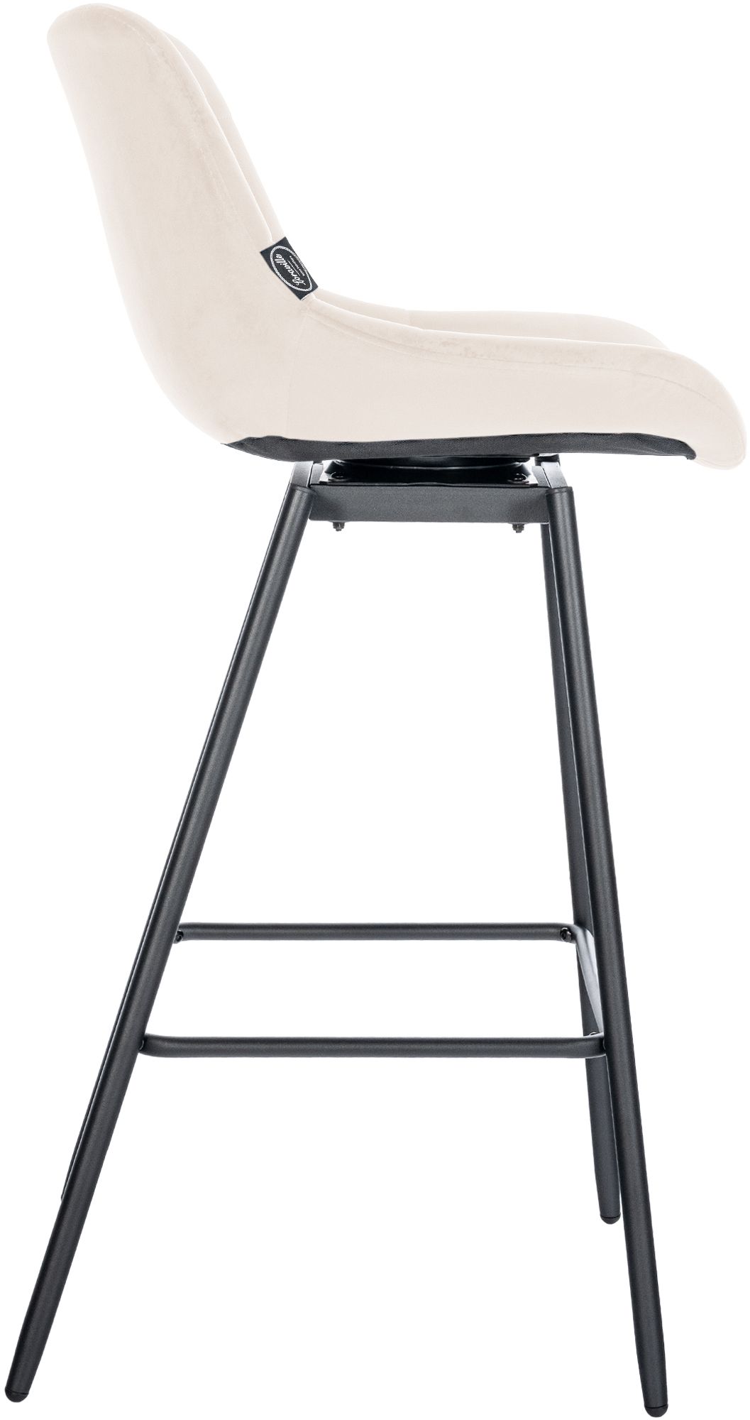 4er Set Barhocker Weston Schwenkbar Samt, creme