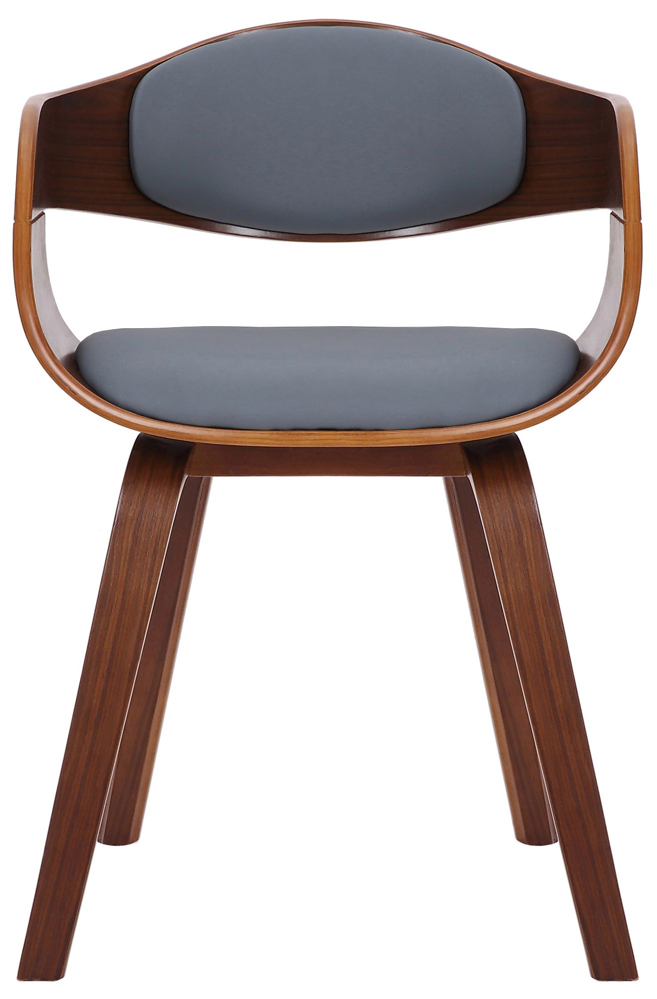 2er Set Stühle Kingston Kunstleder, walnuss/grau