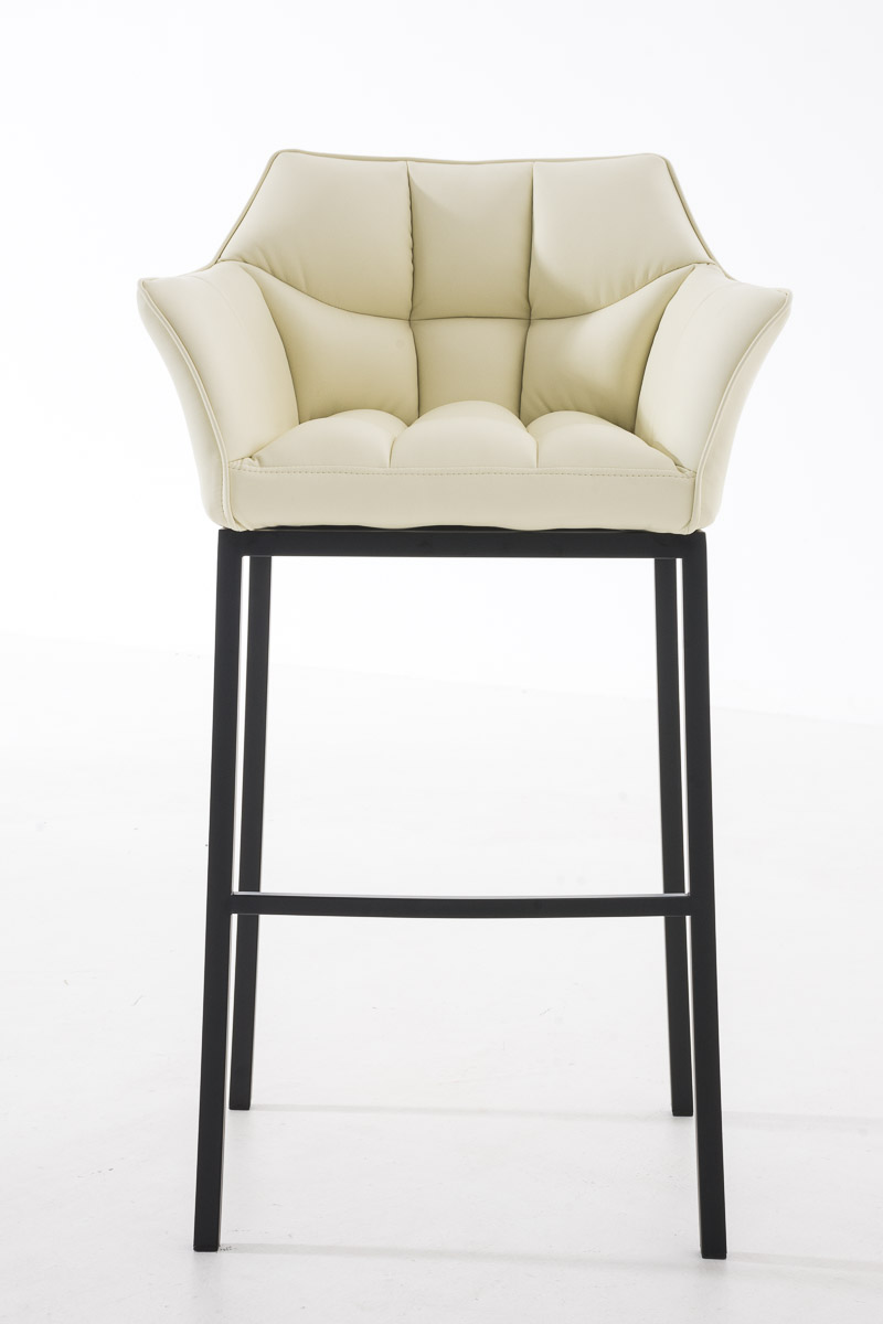 Barhocker Damaso B mit 4-Fuß Gestell, creme