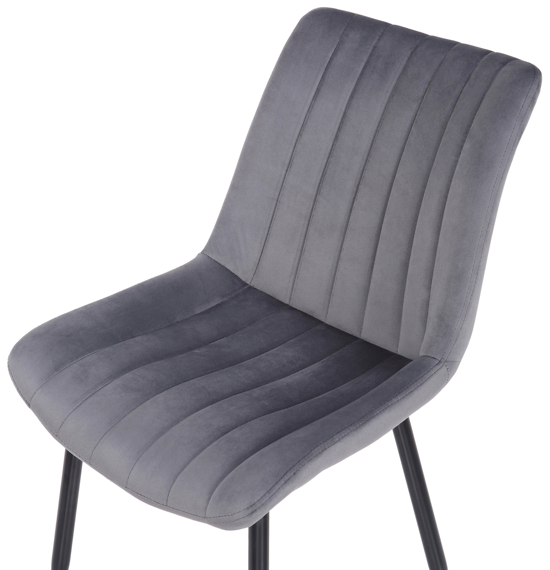 2er Set Stühle Rahden Samt, grau