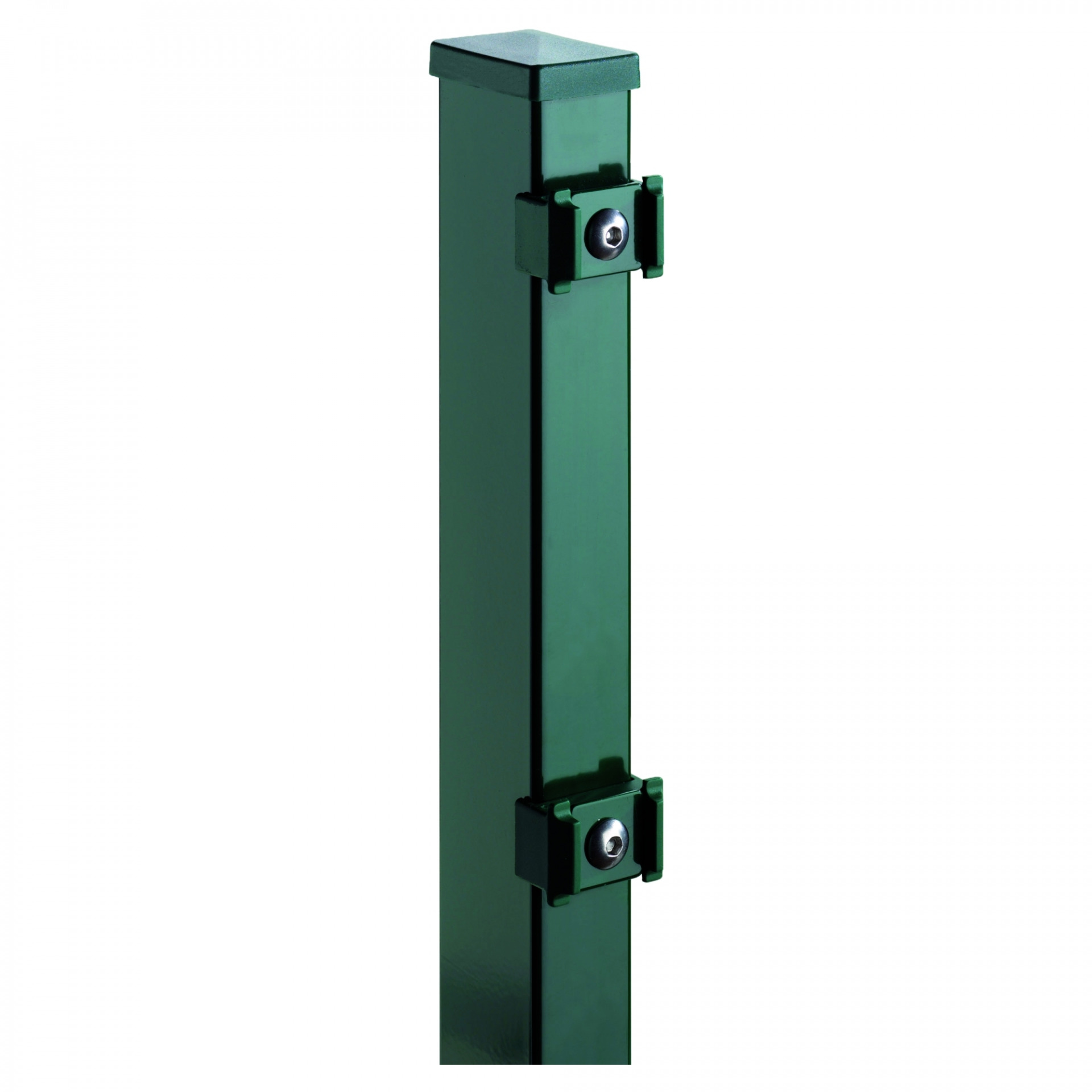 TOM ECK-Zaunpfosten RAL 6005 grün, für 830 mm Zaun, RR60/40 x 1300 mm, mit Klemmhalter