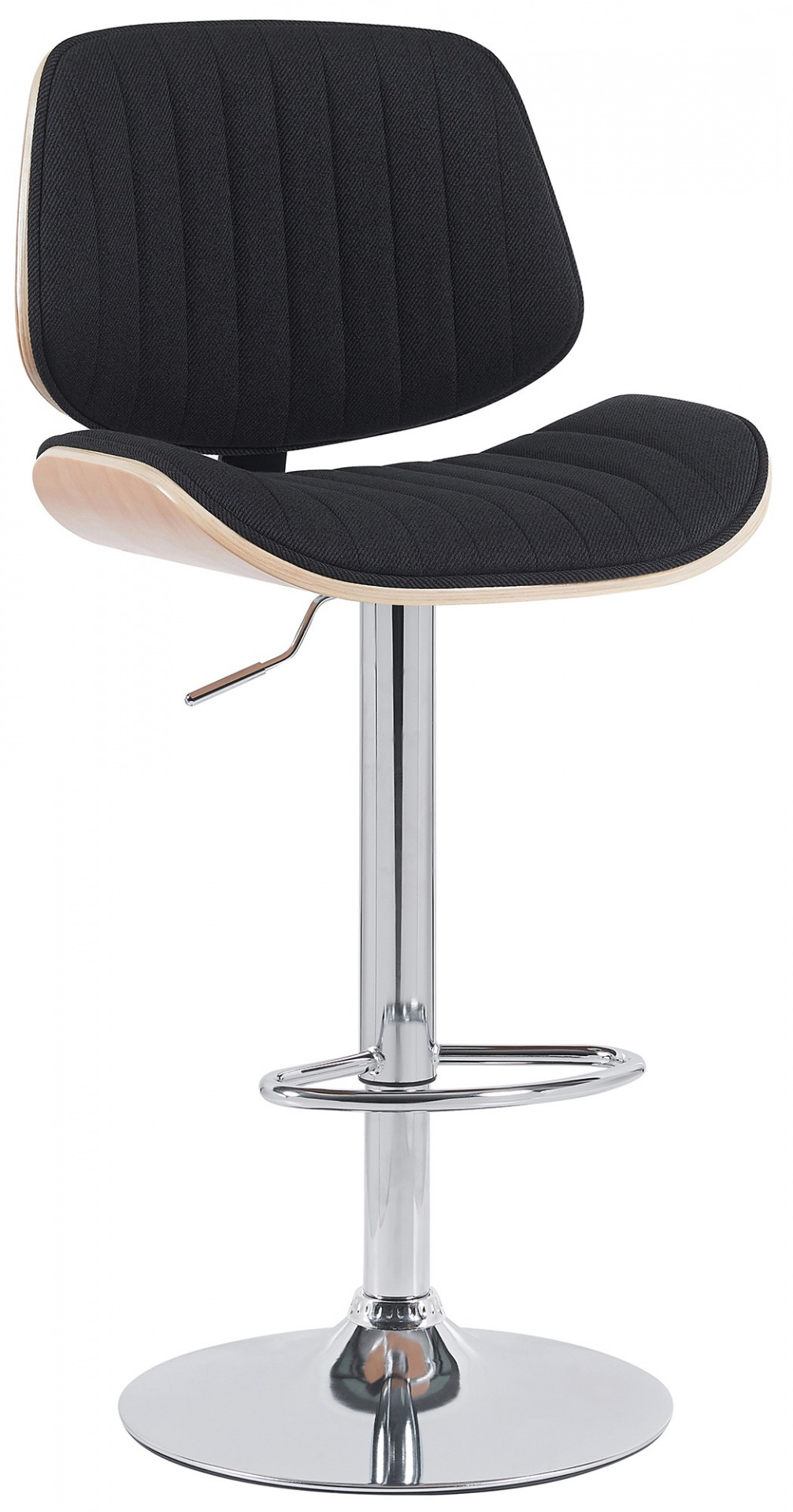 Barhocker Clawson Stoff chrom, natura/schwarz