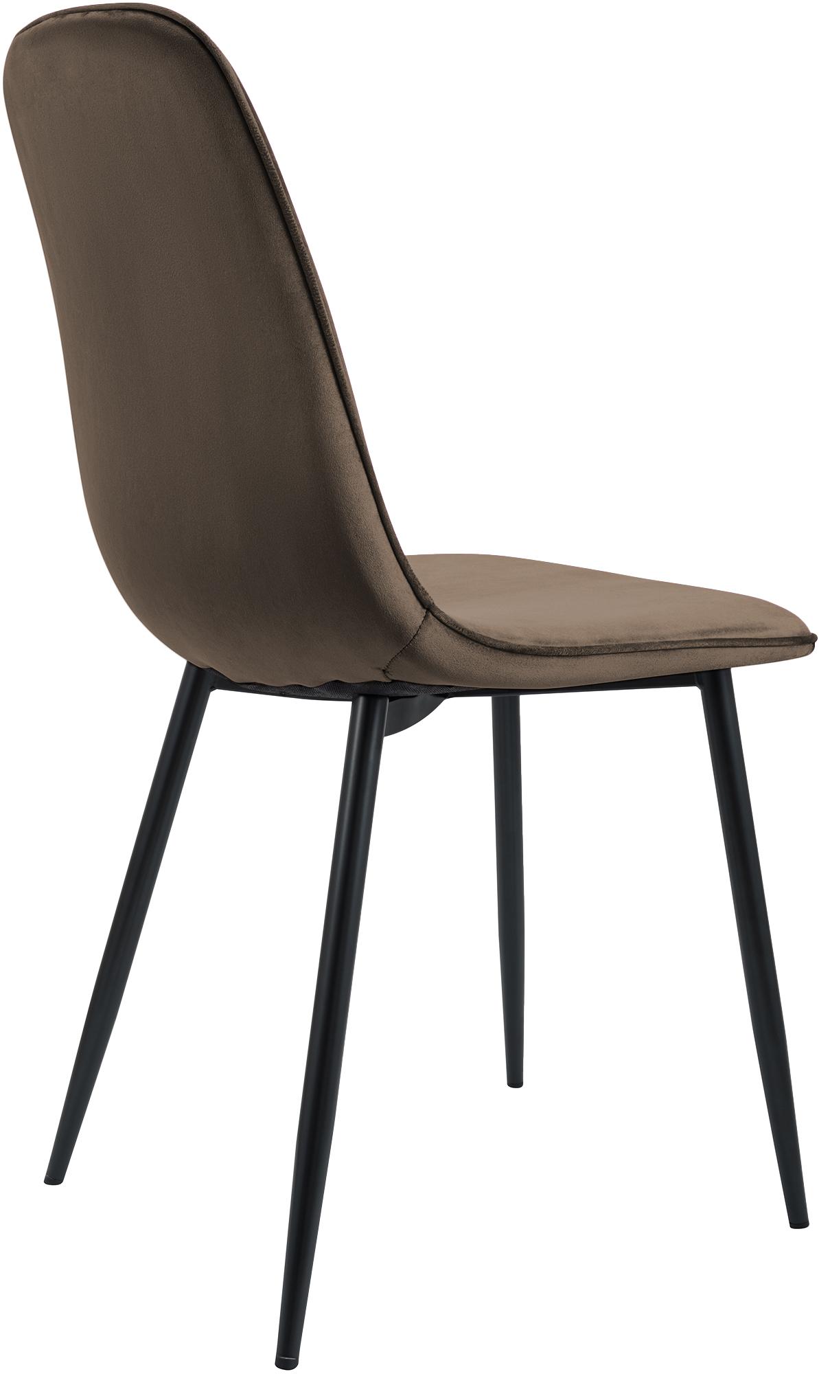 2er Set Esszimmerstuhl Maryam Samt, braun