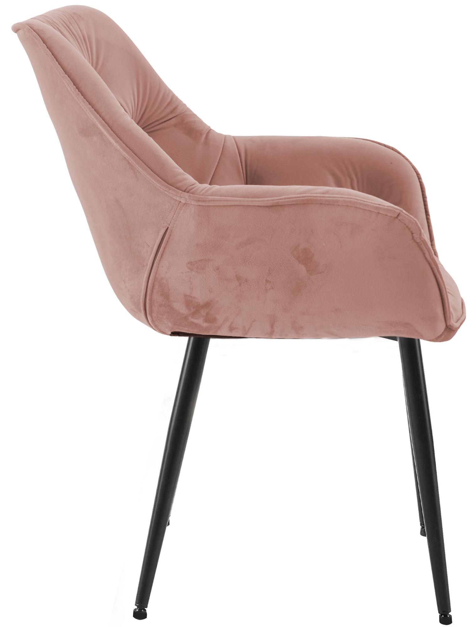2er Set Stuhl Tanna Samt, rosa