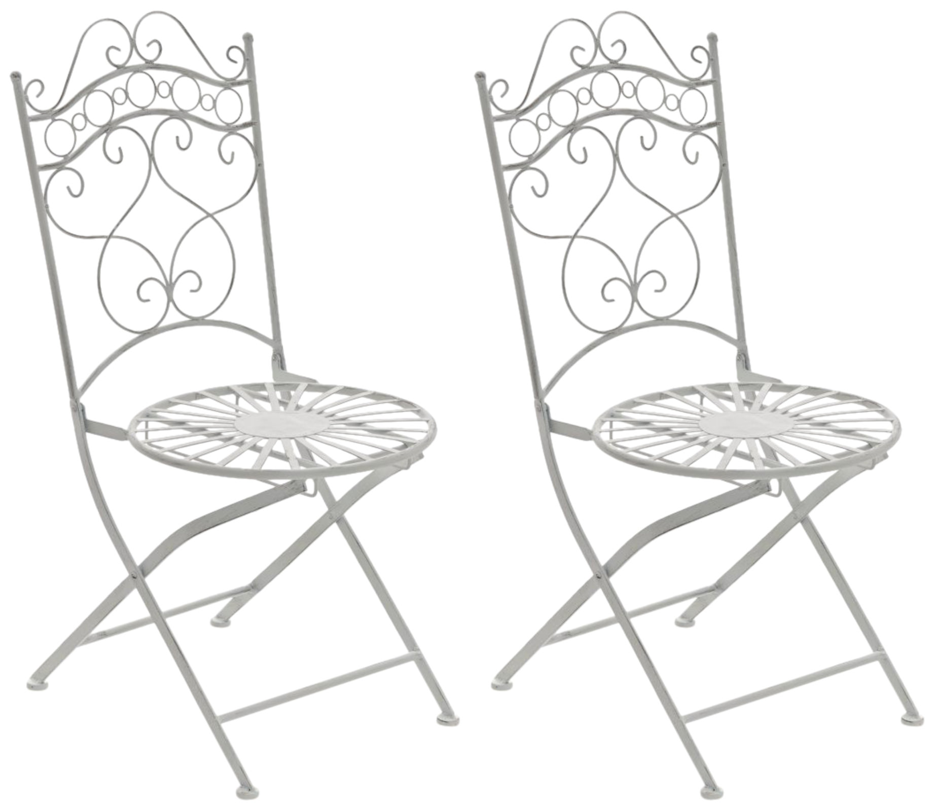 2er Set Stühle Indra, antik weiß