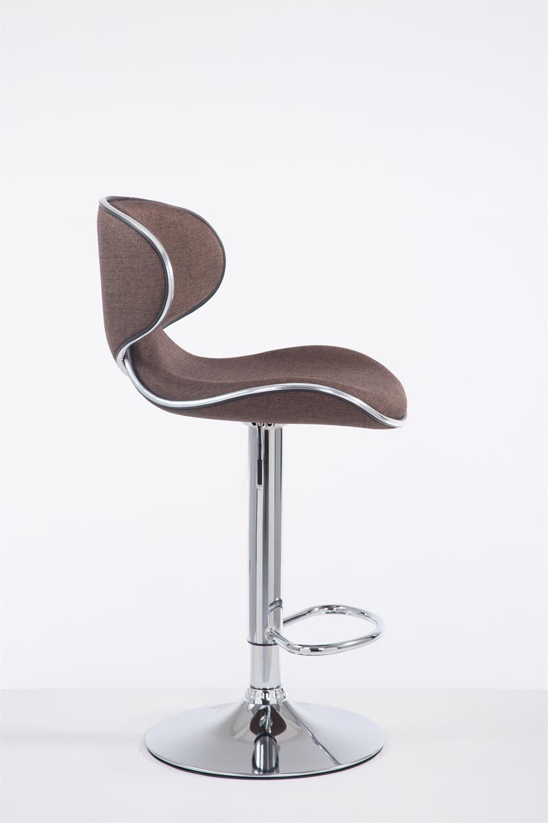 Barhocker Las Vegas V2 Stoff chrom, braun
