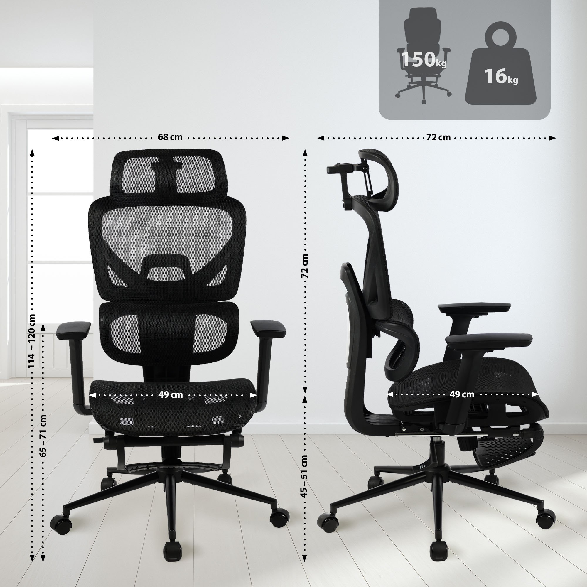 Bürostuhl Beresford, schwarz