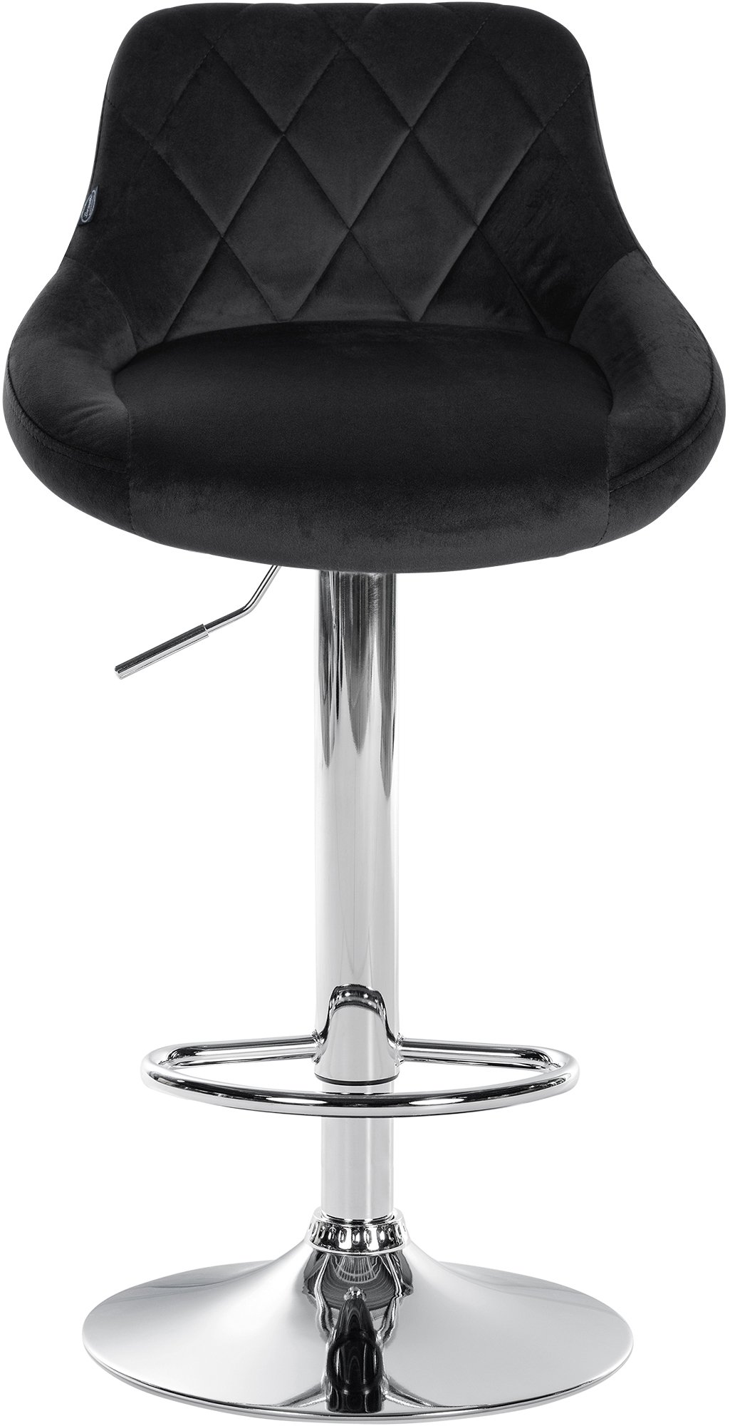 2er Set Barhocker Lazio Samt chrom, schwarz