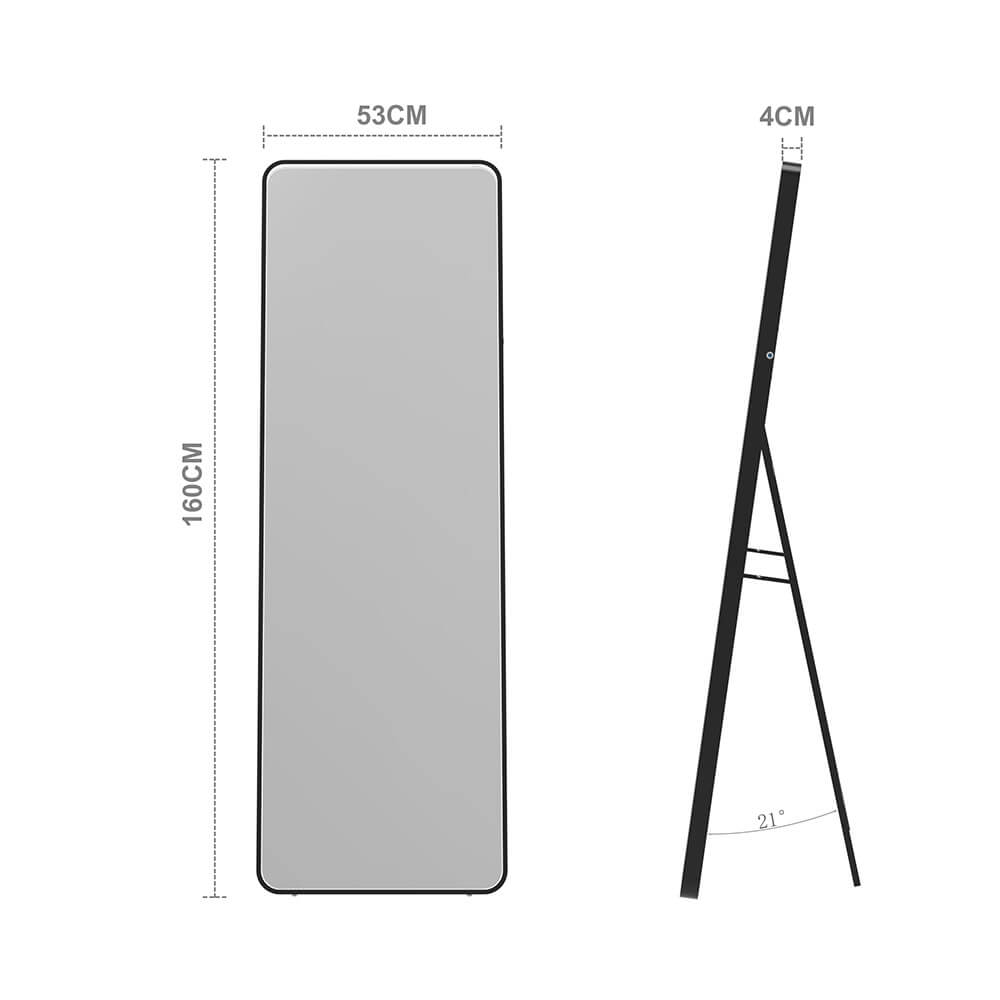 LED-Standspiegel Rechteckig - 53 x 160 cm