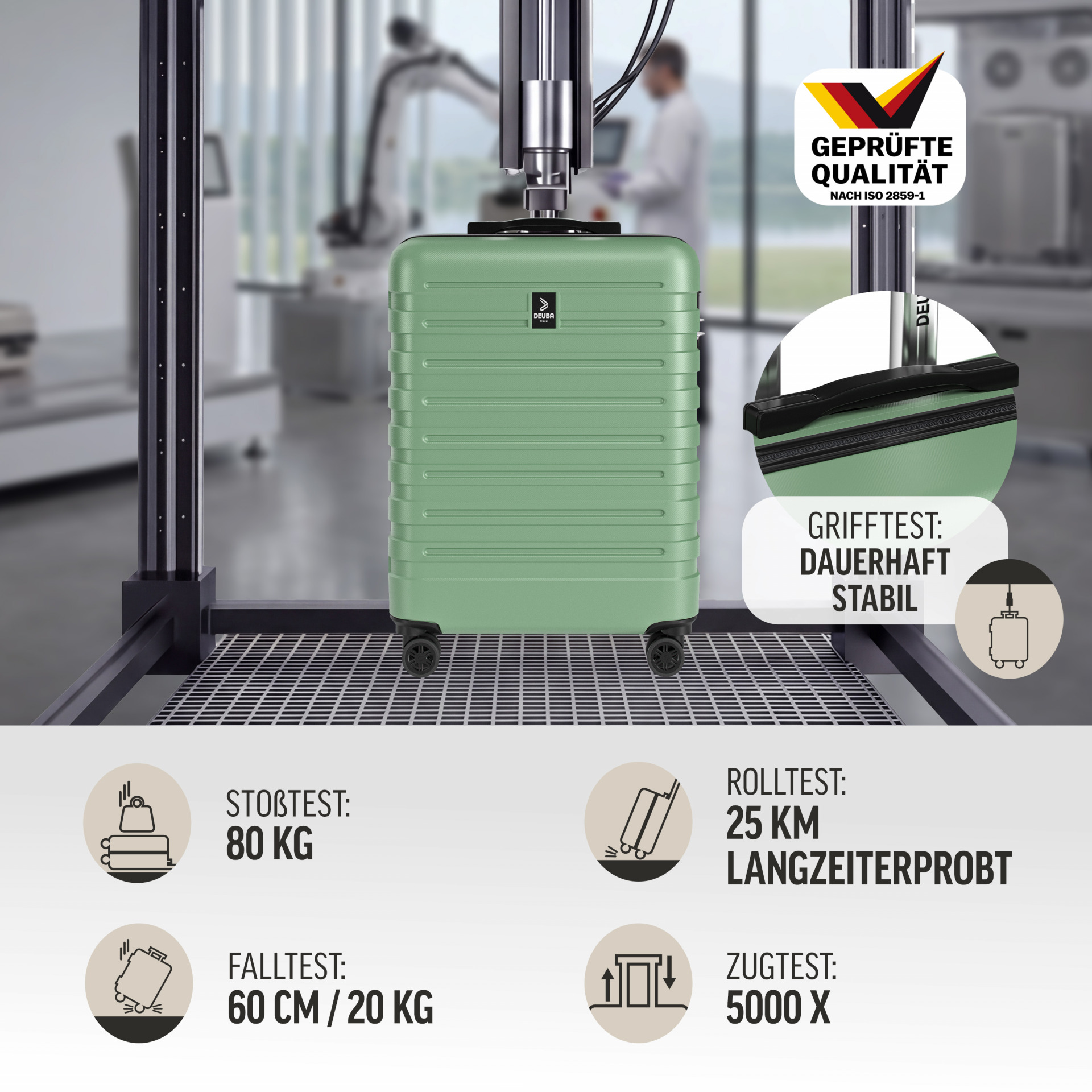 Hartschalenkoffer New York Set 3-tlg Pastellgrün Rollen 360º ABS