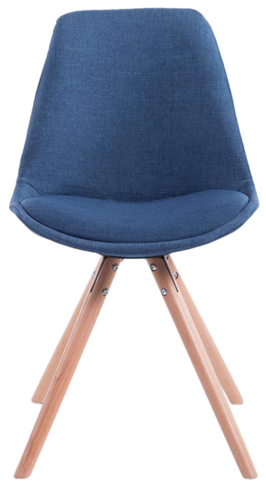 4er Set Stühle Toulouse Stoff Natura Rund, blau