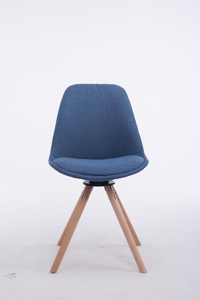 Besucherstuhl Troyes Drehbar Natura Stoff Rund, blau