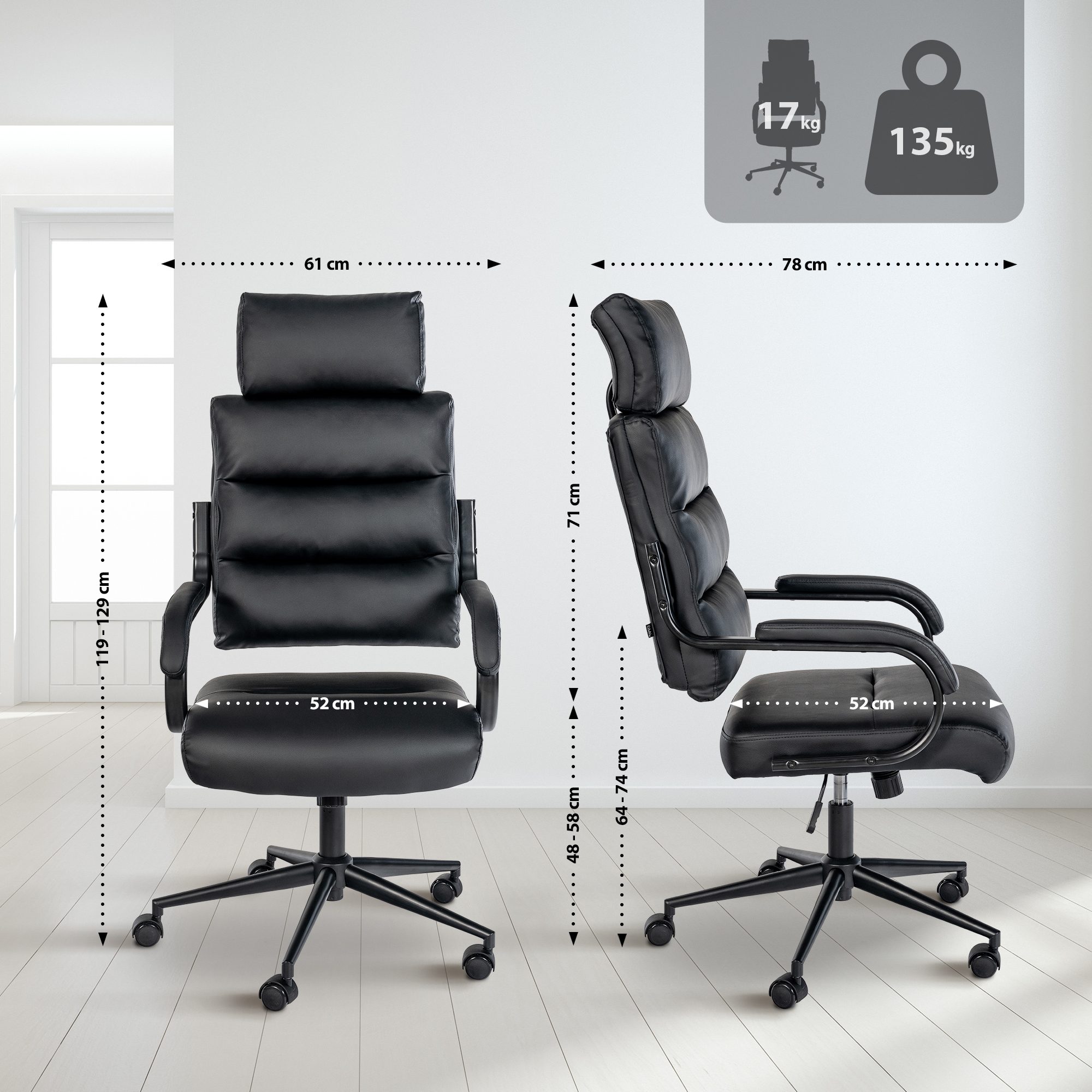 Bürostuhl Campo, schwarz/schwarz