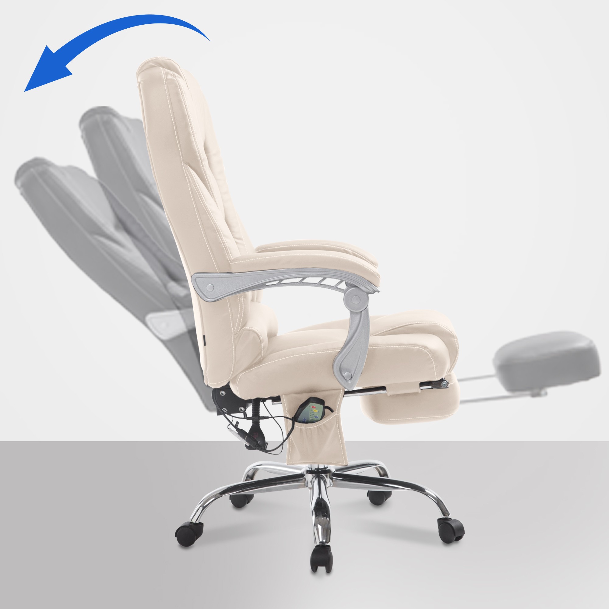 Bürostuhl Pacific mit Massagefunktion V2, creme