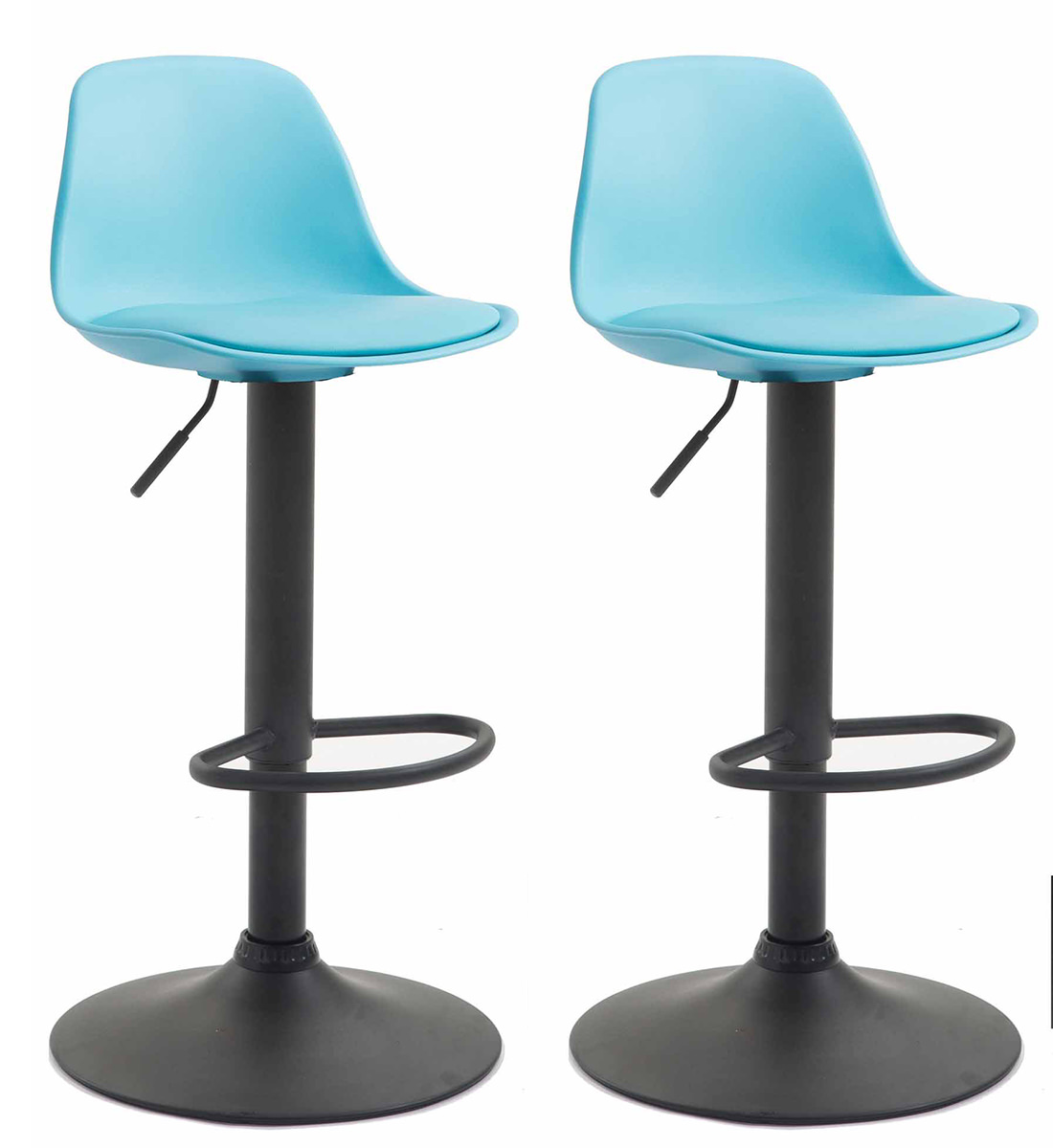 2er Set Barhocker Kiel Kunststoff schwarz, blau