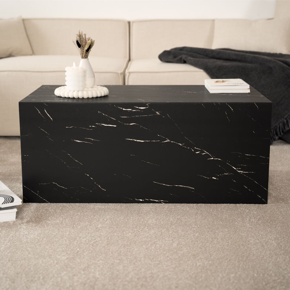 Couchtisch Marmor AMIRI L - 95 x 50 cm Schwarz