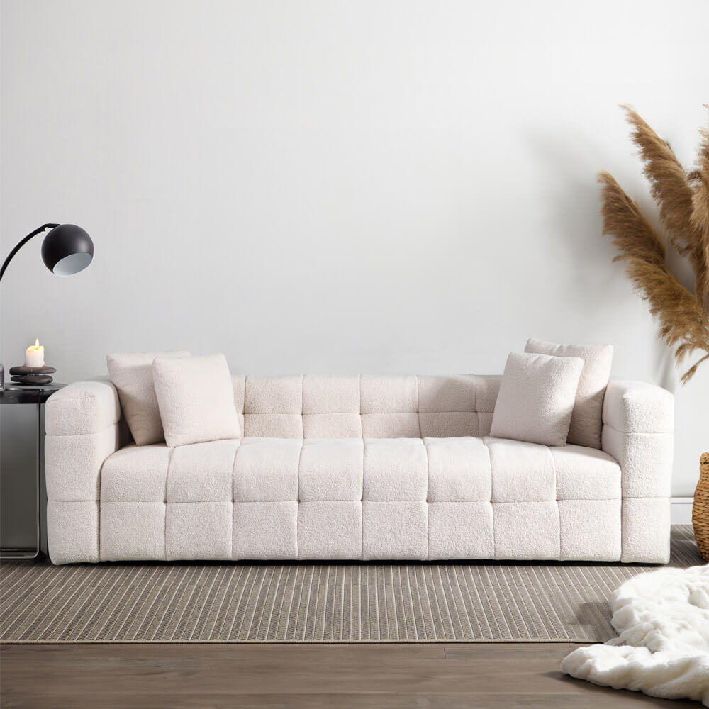 Teddy Sofa Bouclé COMO - 236 x 68 cm Beige