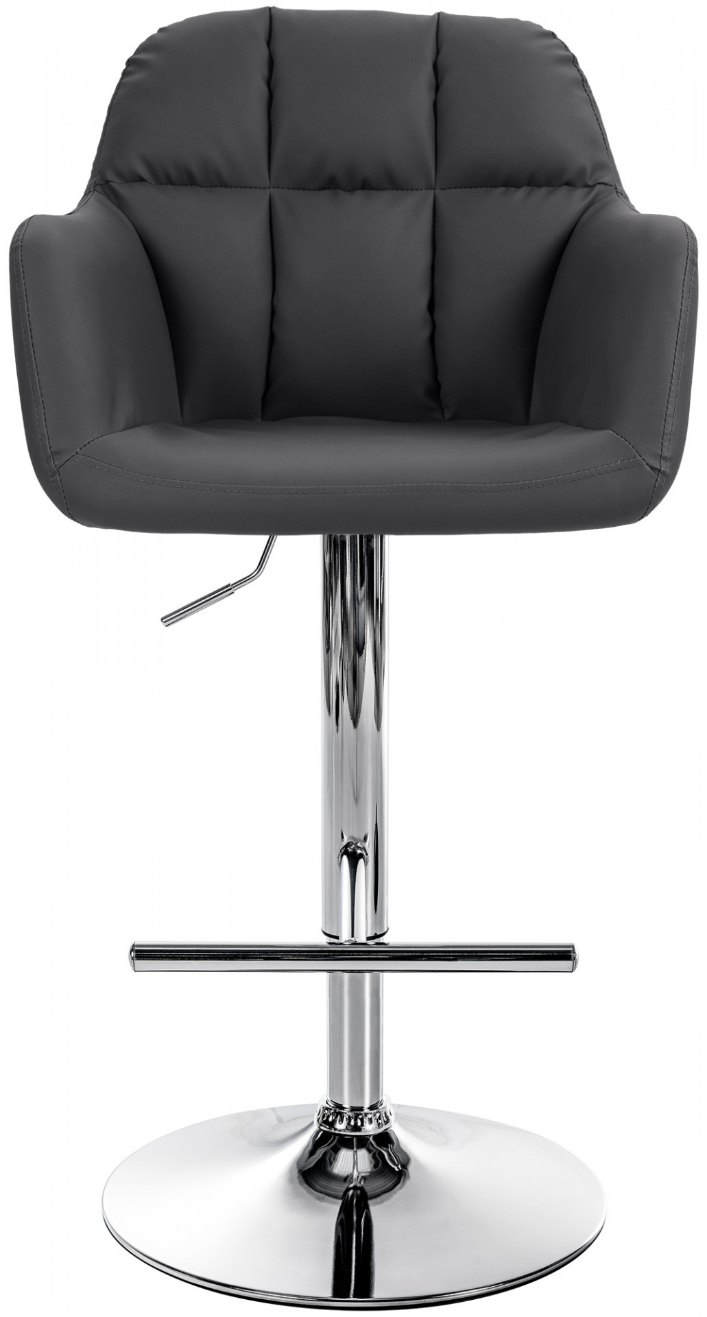 Barhocker Natoma Kunstleder chrom, schwarz