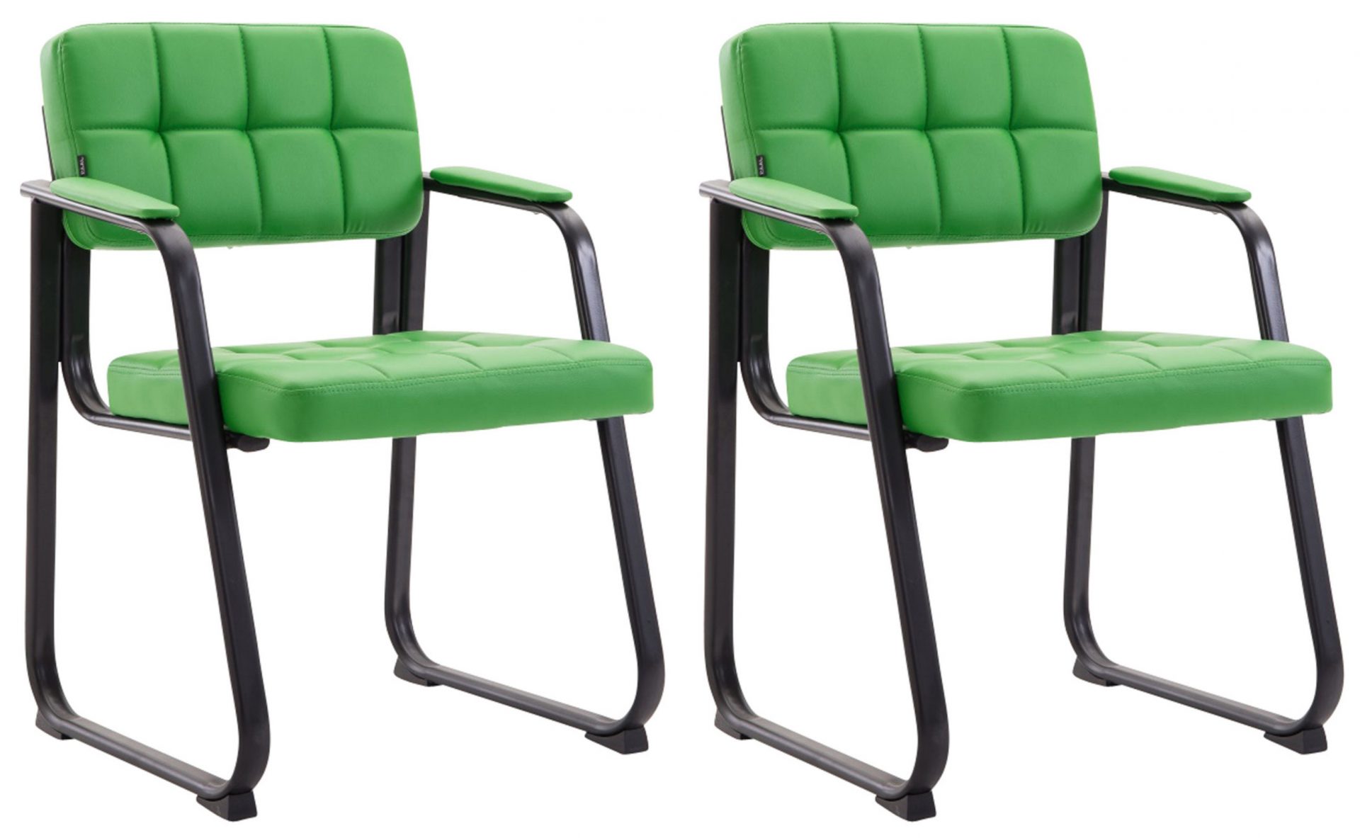 2er Set Besucherstühle Canada B Kunstleder, grün