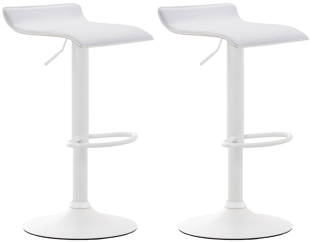 2er Set Barhocker Dyn V2 Kunstleder weiß, weiß
