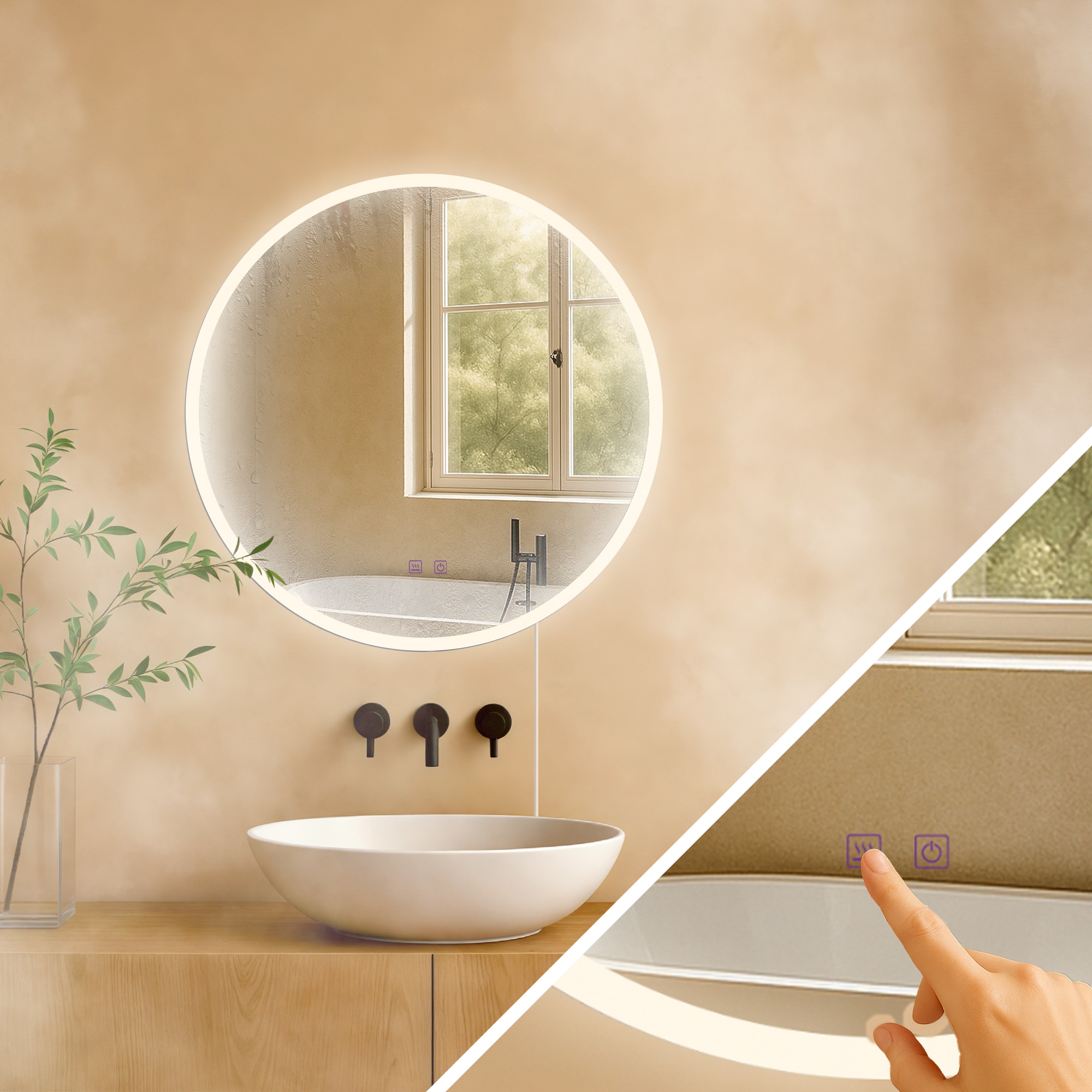 Badspiegel Laconia 60 ohne Bluetooth, klarglas