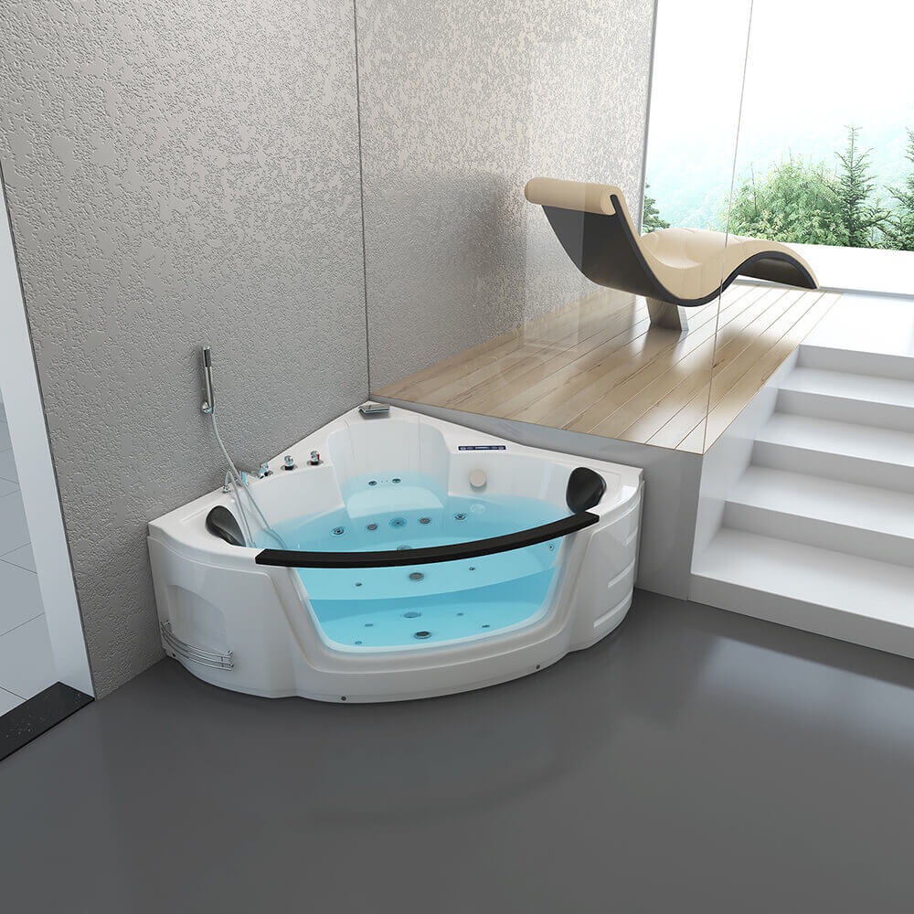 Whirlpool Badewanne mit Lichttherapie LAGUNA L MINI - 135 x 135 cm