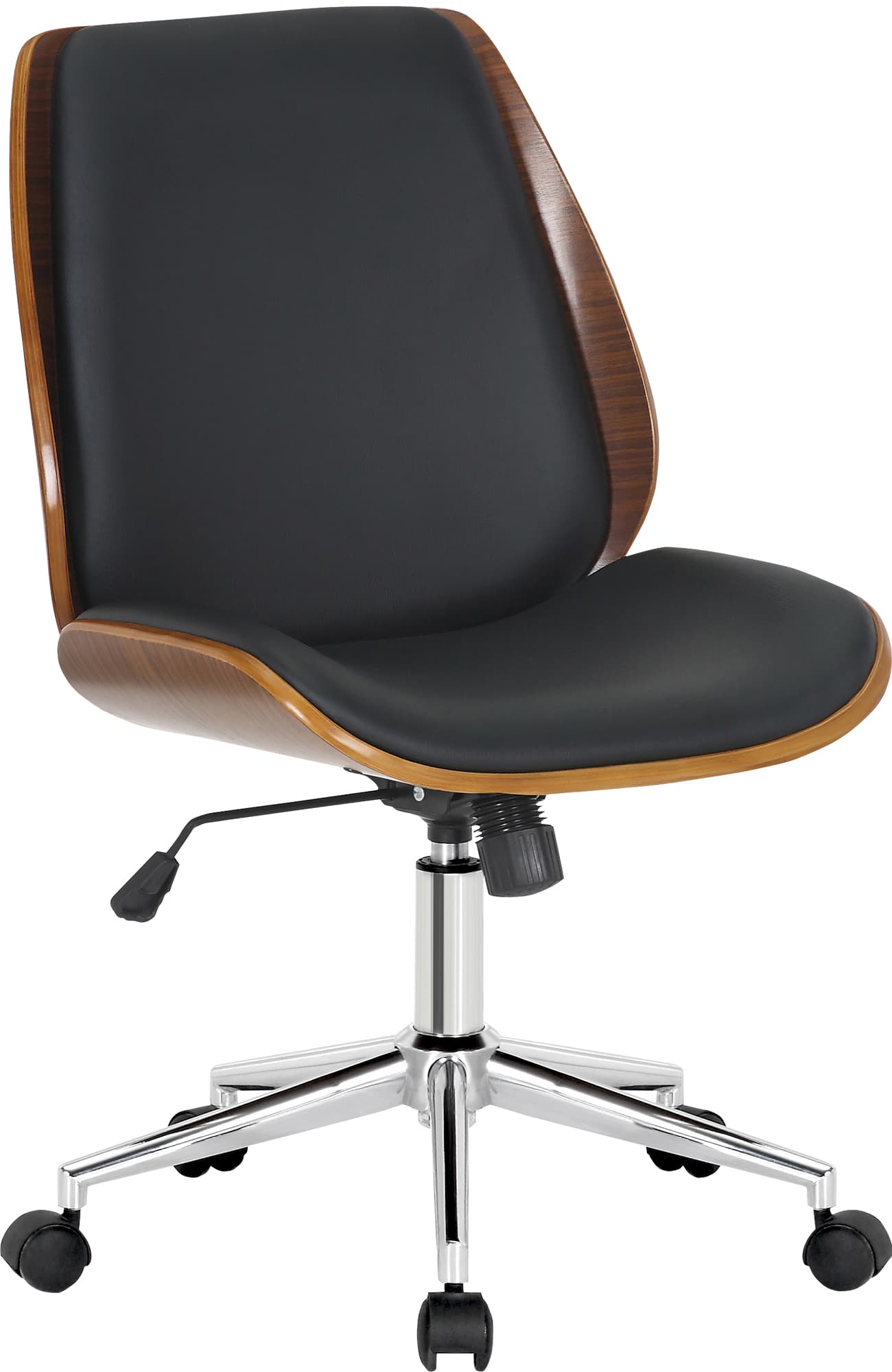 Bürostuhl Mitch chrom, walnuss/schwarz