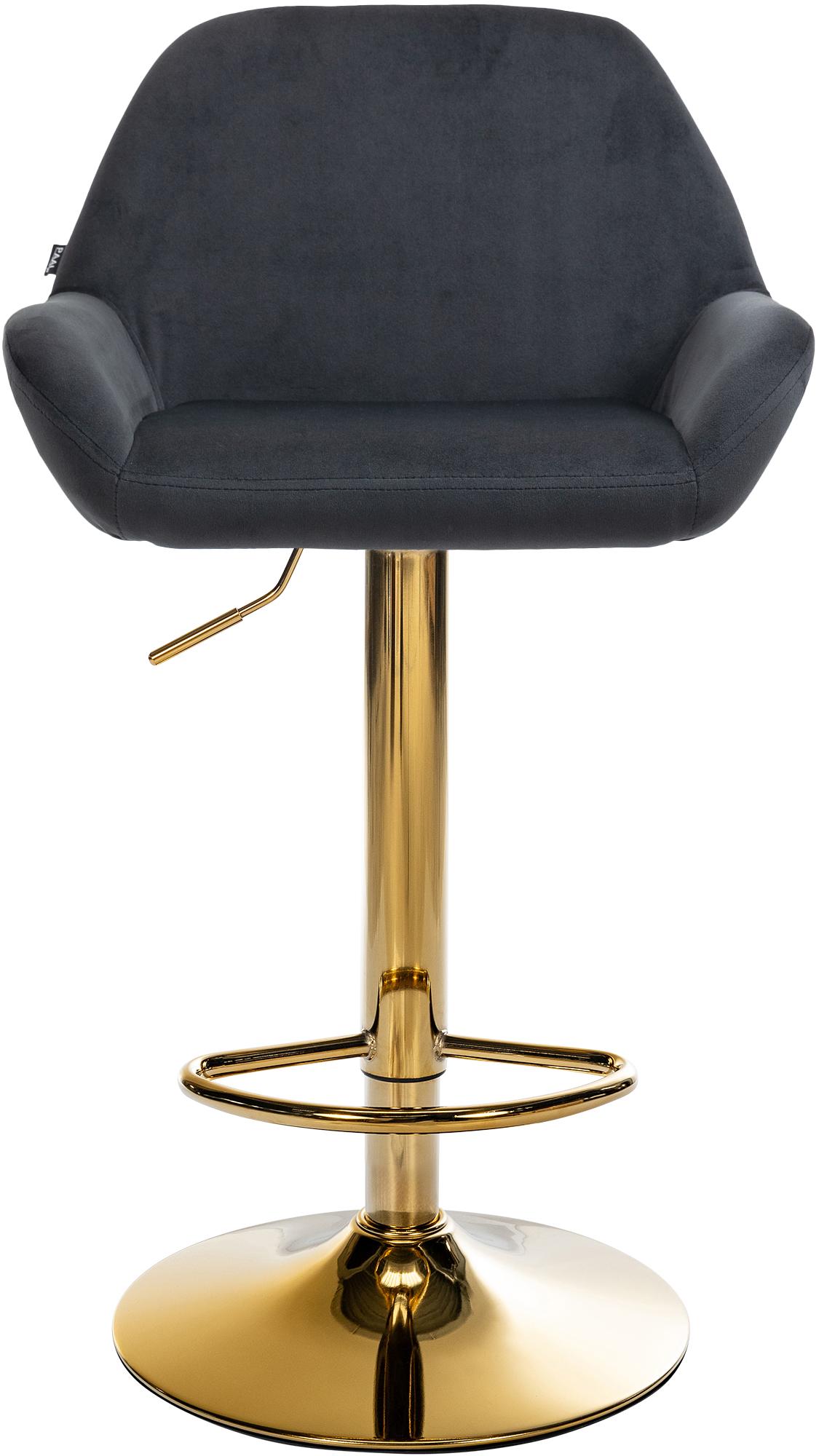 2er Set Barhocker Braga Gold Samt, schwarz