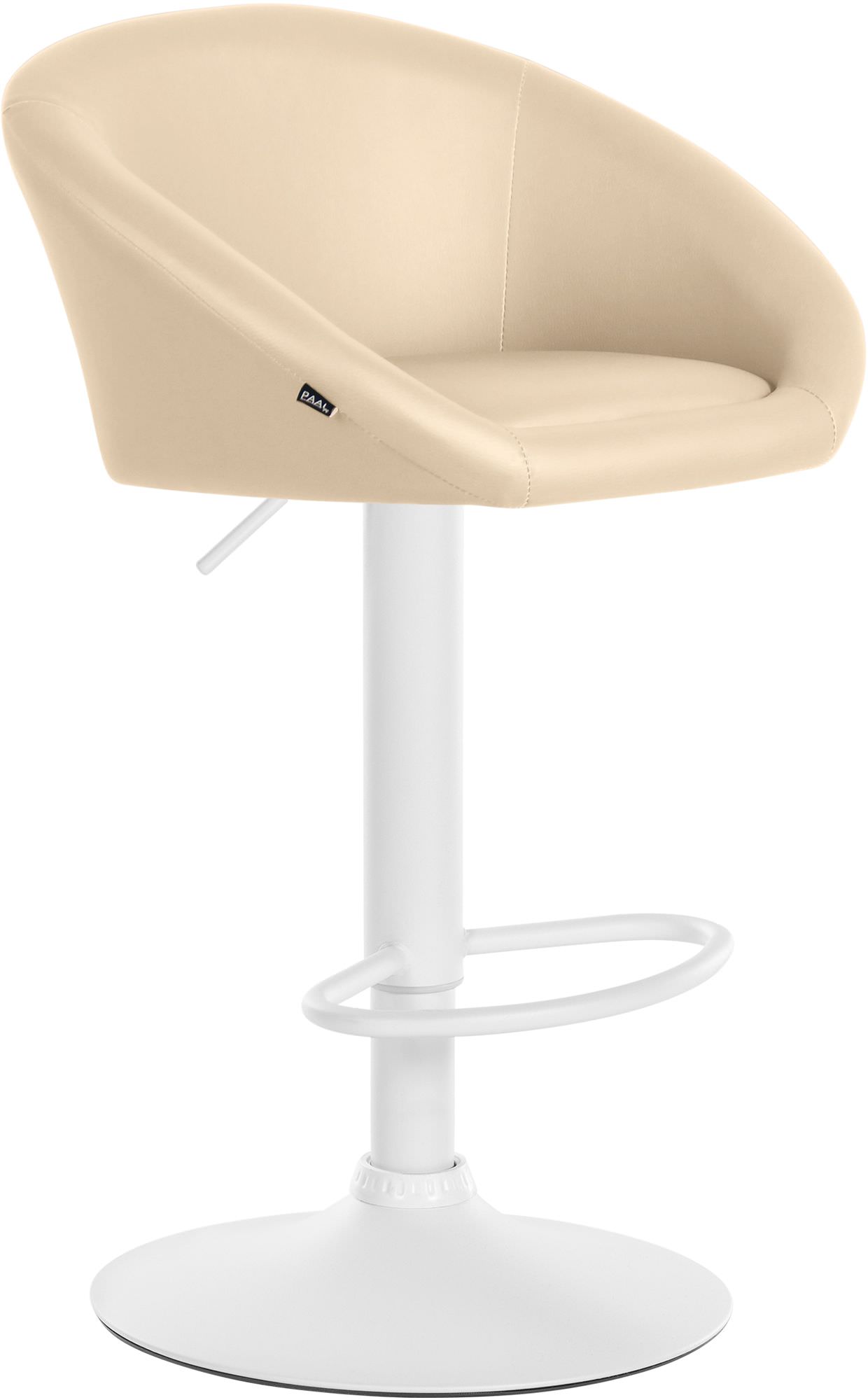 Barhocker Davie Kunstleder weiß, creme