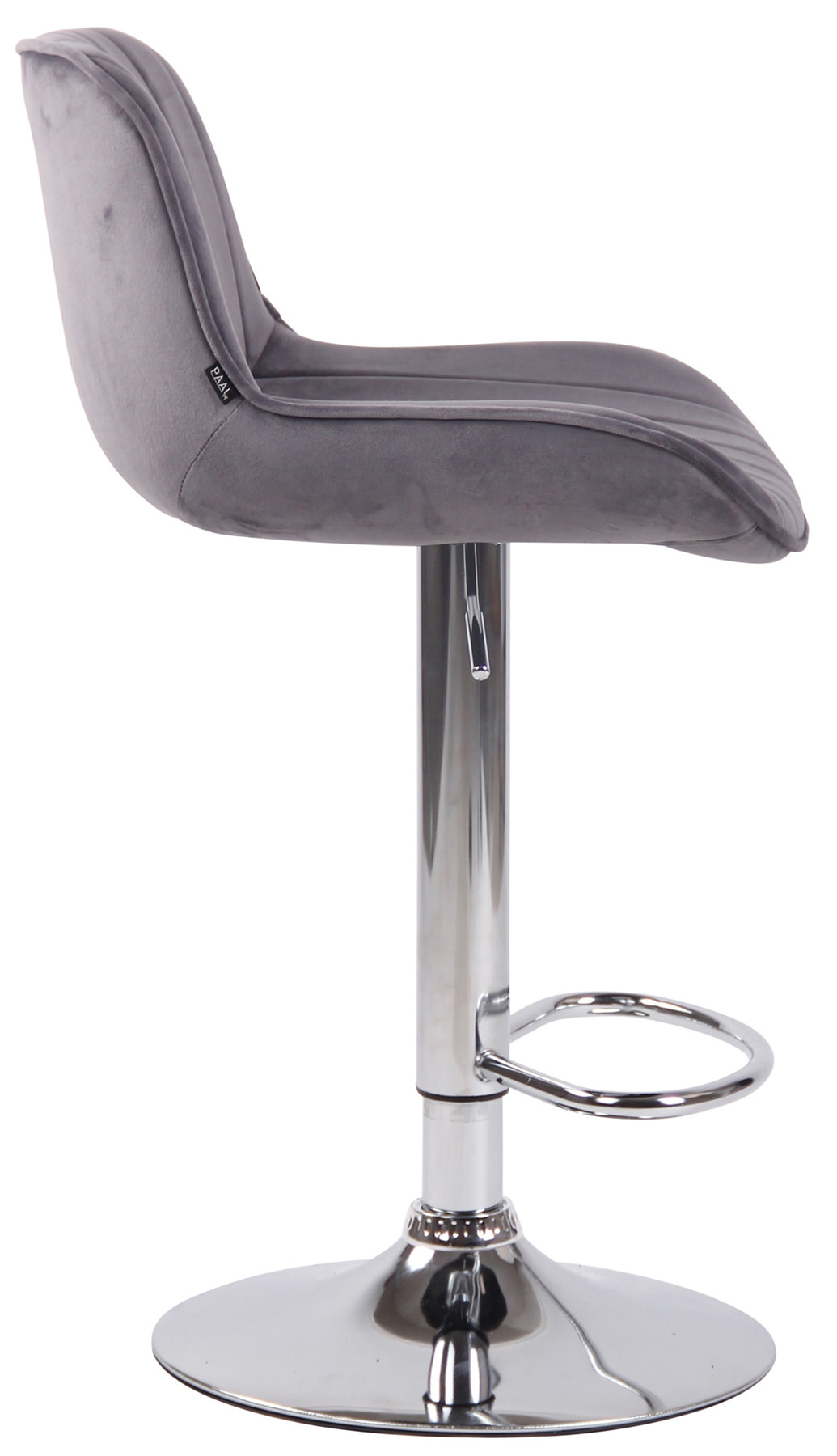 2er Set Barhocker Lentini Samt chrom, dunkelgrau