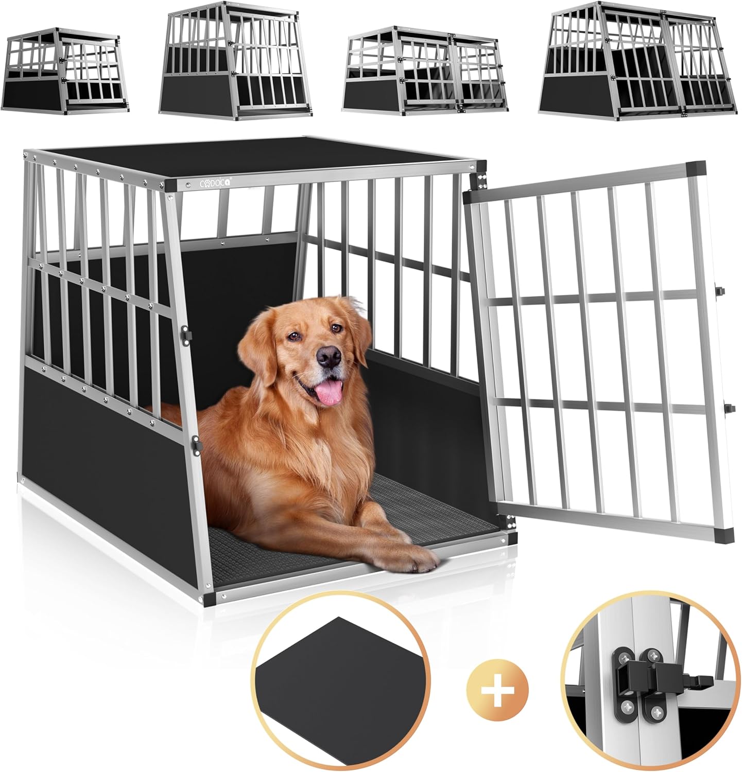 Hundetransportbox L Alu 90x66x72cm