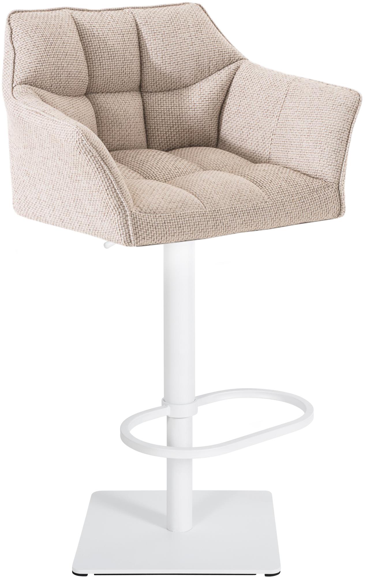 Barhocker Damaso W Stoff, elfenbein
