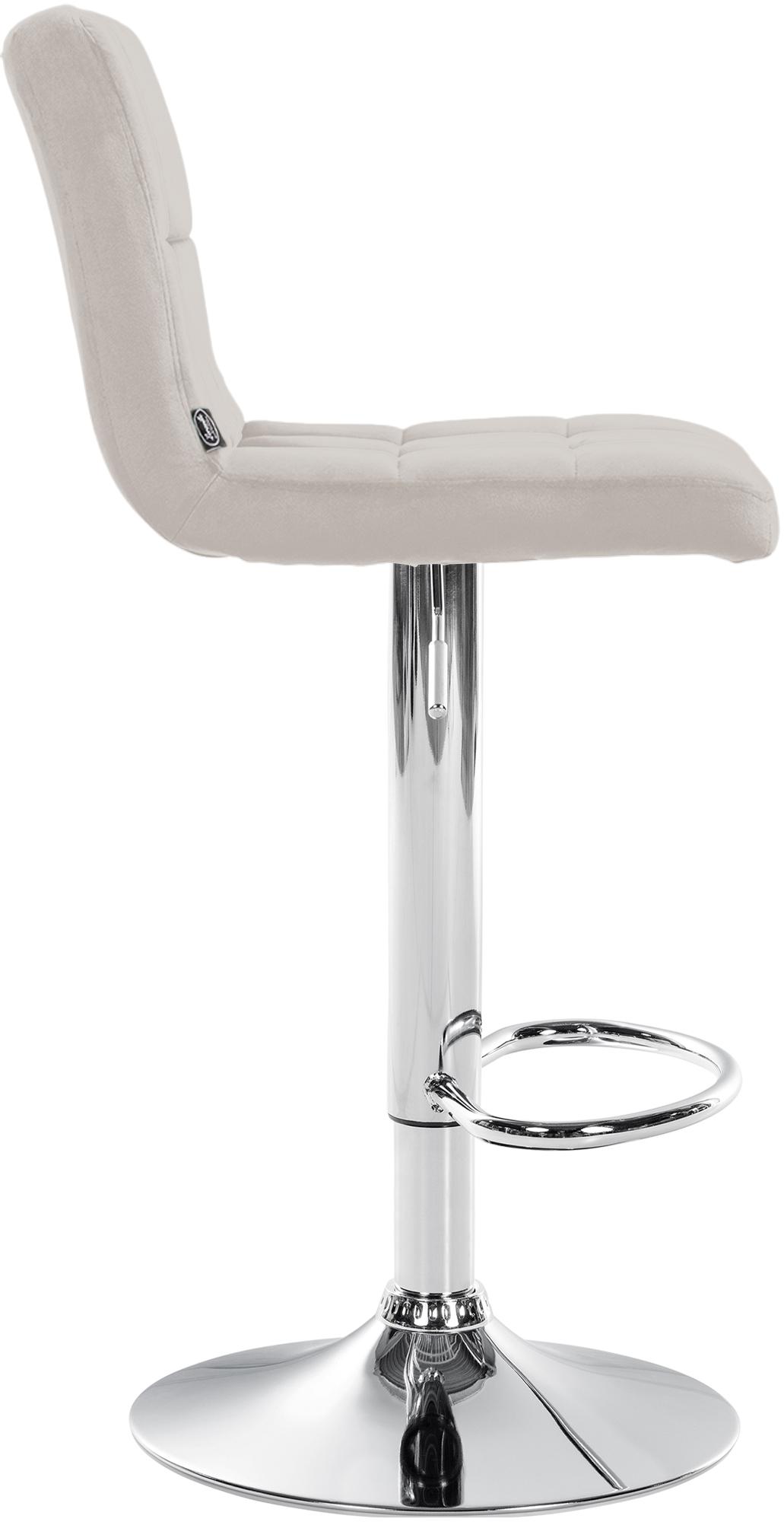 2er Set Barhocker Peru Samt chrom, creme