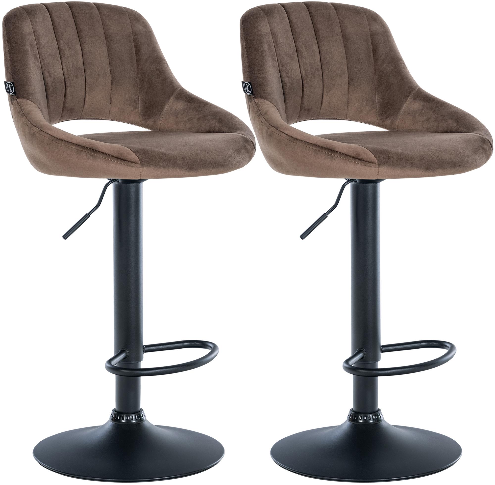 2er Set Barhocker Milet Samt B, braun