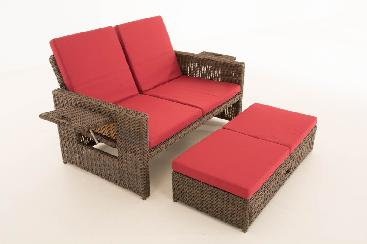 Sofa Ancona Rubinrot 5mm, braun-meliert