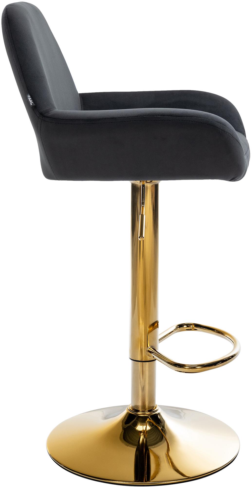 2er Set Barhocker Braga Gold Samt, schwarz