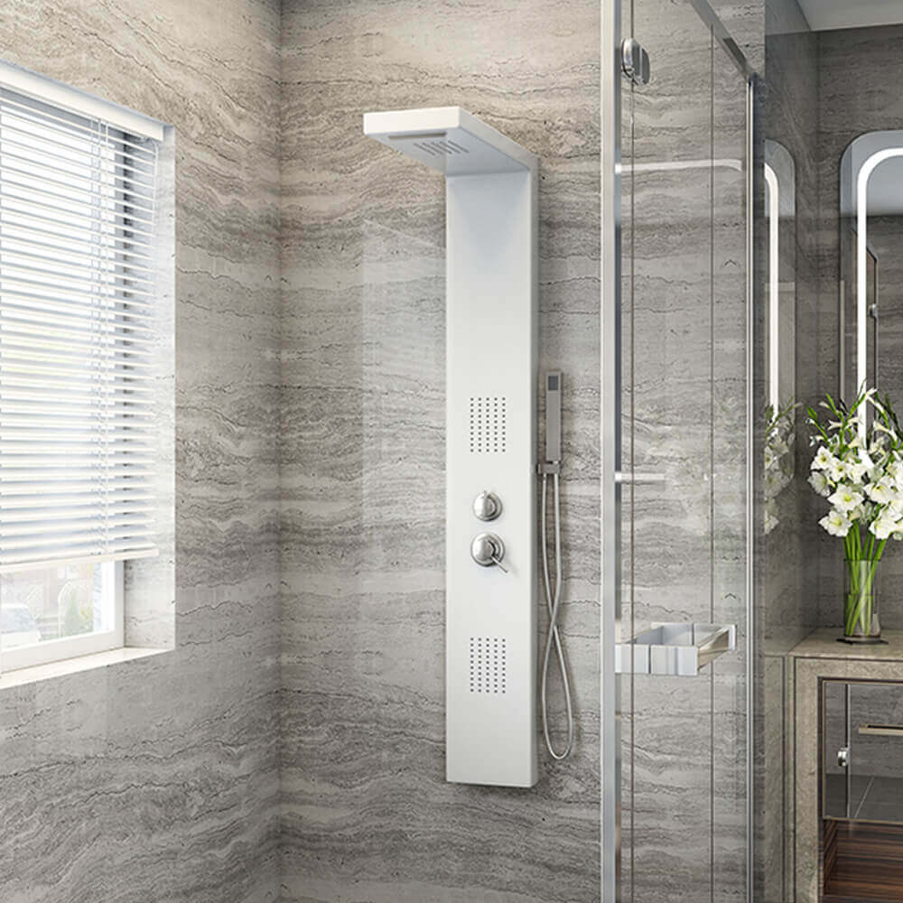 Duschpaneel mit Regendusche CASCATA – Weiß