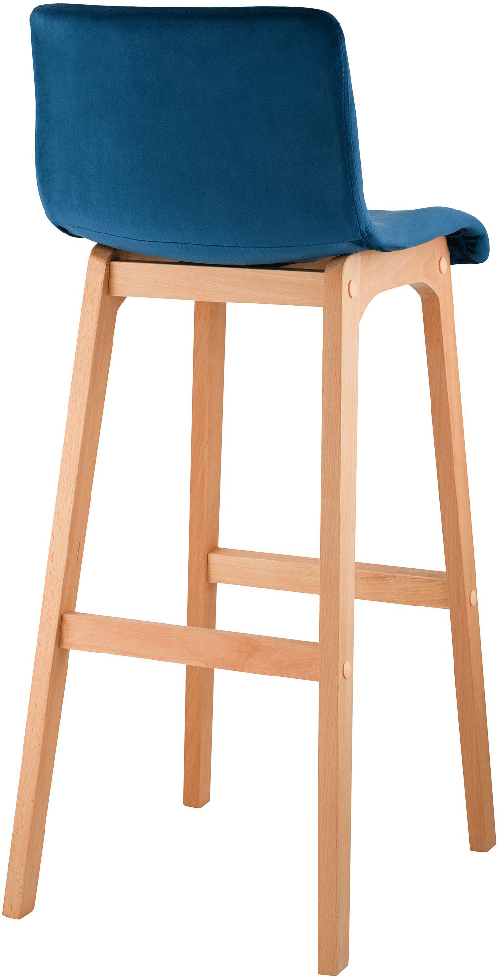 Barhocker Hoover Samt Natura, blau