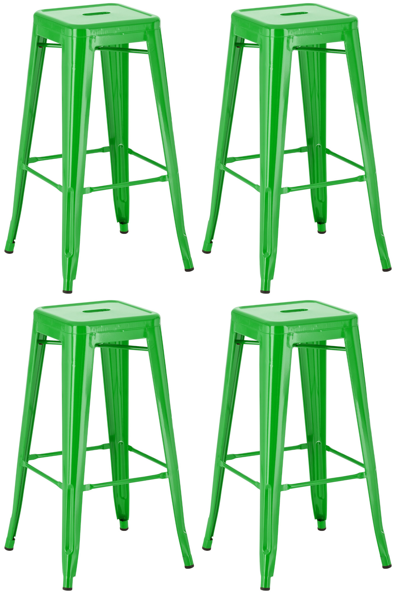 4er Set Barhocker Joshua, grün