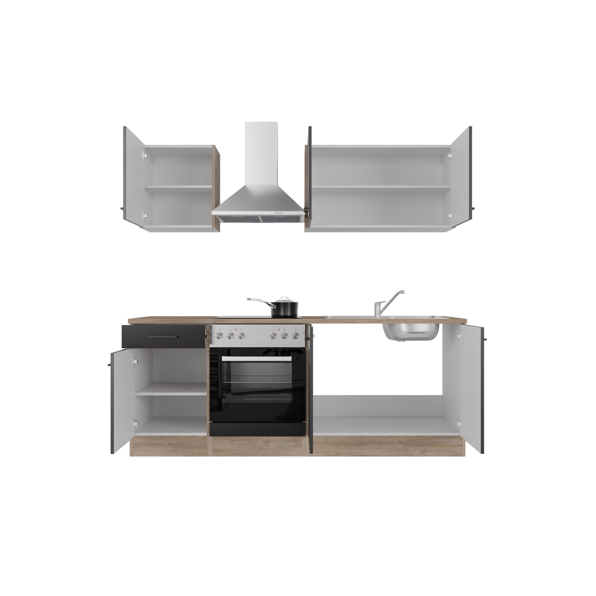 Küchenzeile Capri 210 cm mit E-Geräten