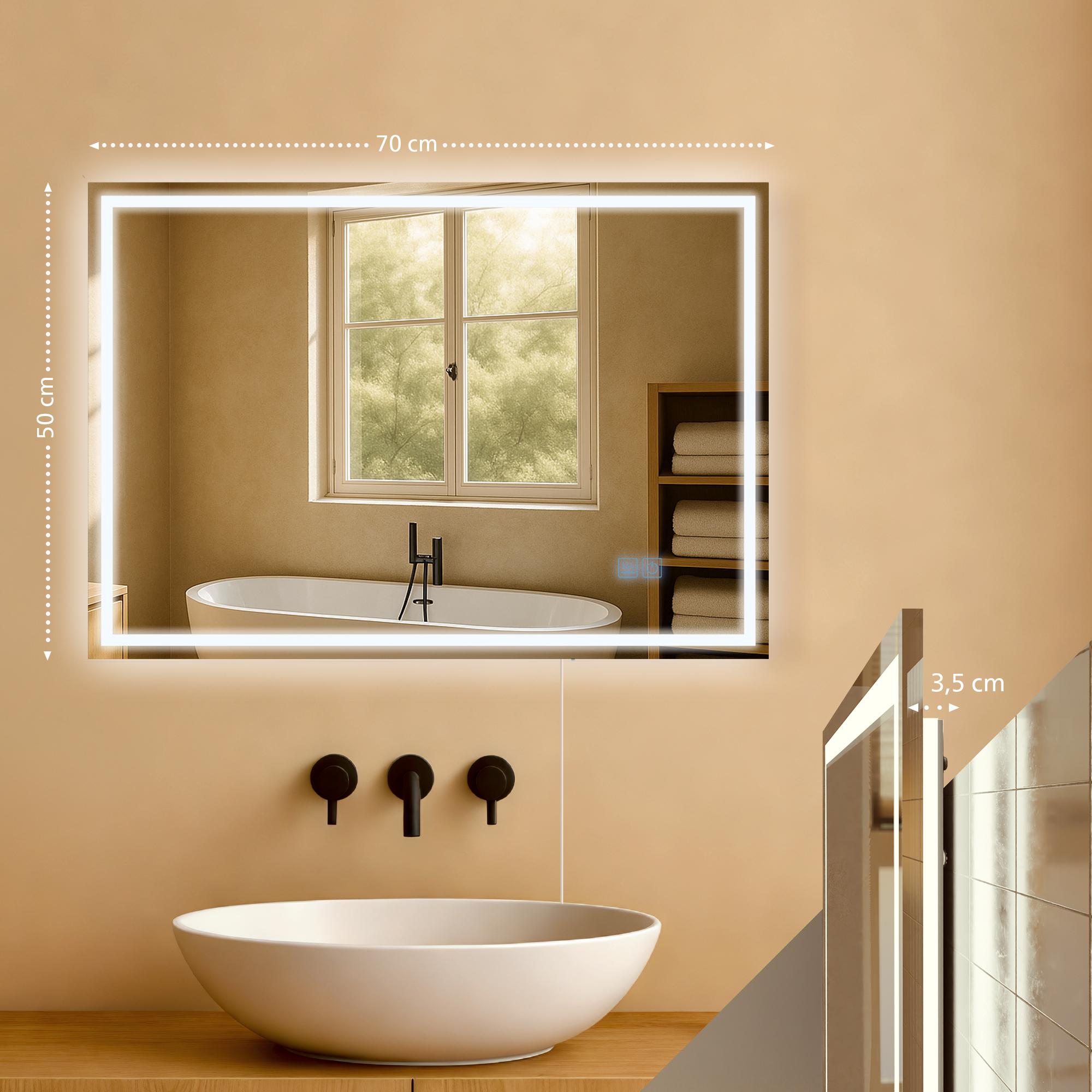 Badspiegel Jaffrey 50x70 ohne Bluetooth, klarglas